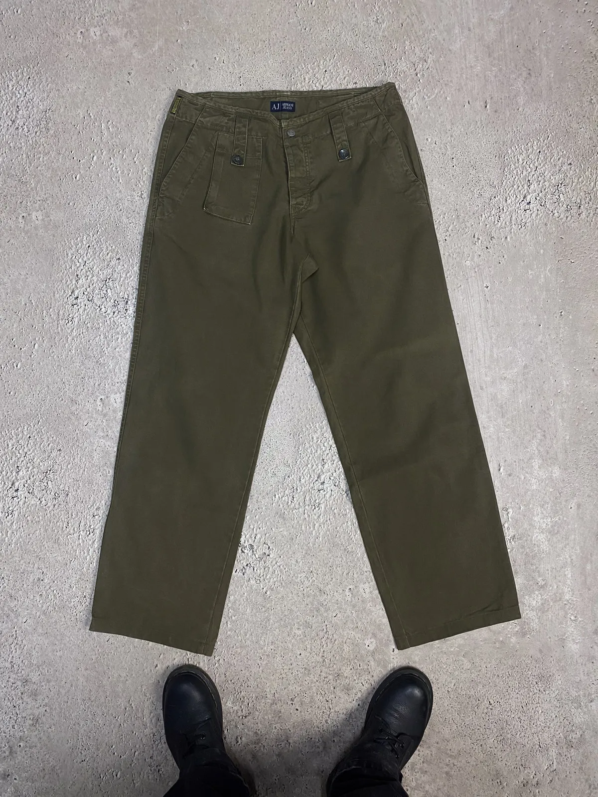 Vintage Avant-Garde navy green Armani jeans cargo pants Y2K