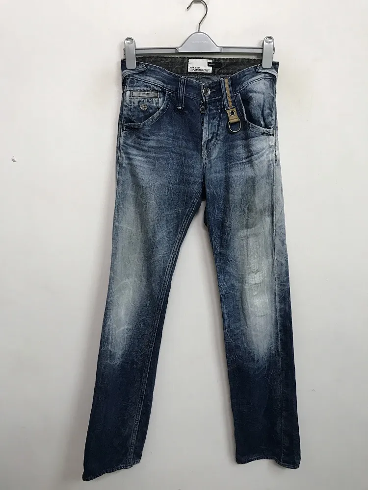 Energie Italy Rips Distressed Faded Buttonfly Denim Jeans