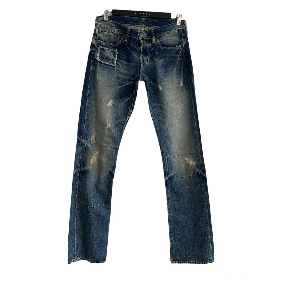 Japanese ETERNAL Distressed Denim Patchwork Acid Wash Jeans