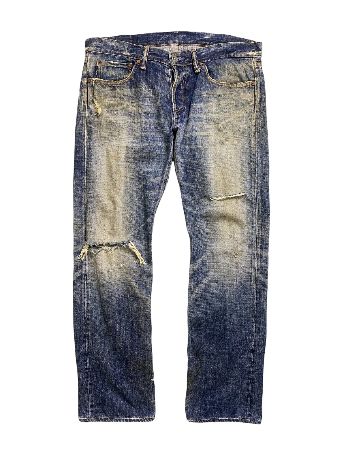 Japanese Brand Eternal Indigo Distressed Denim Jeans