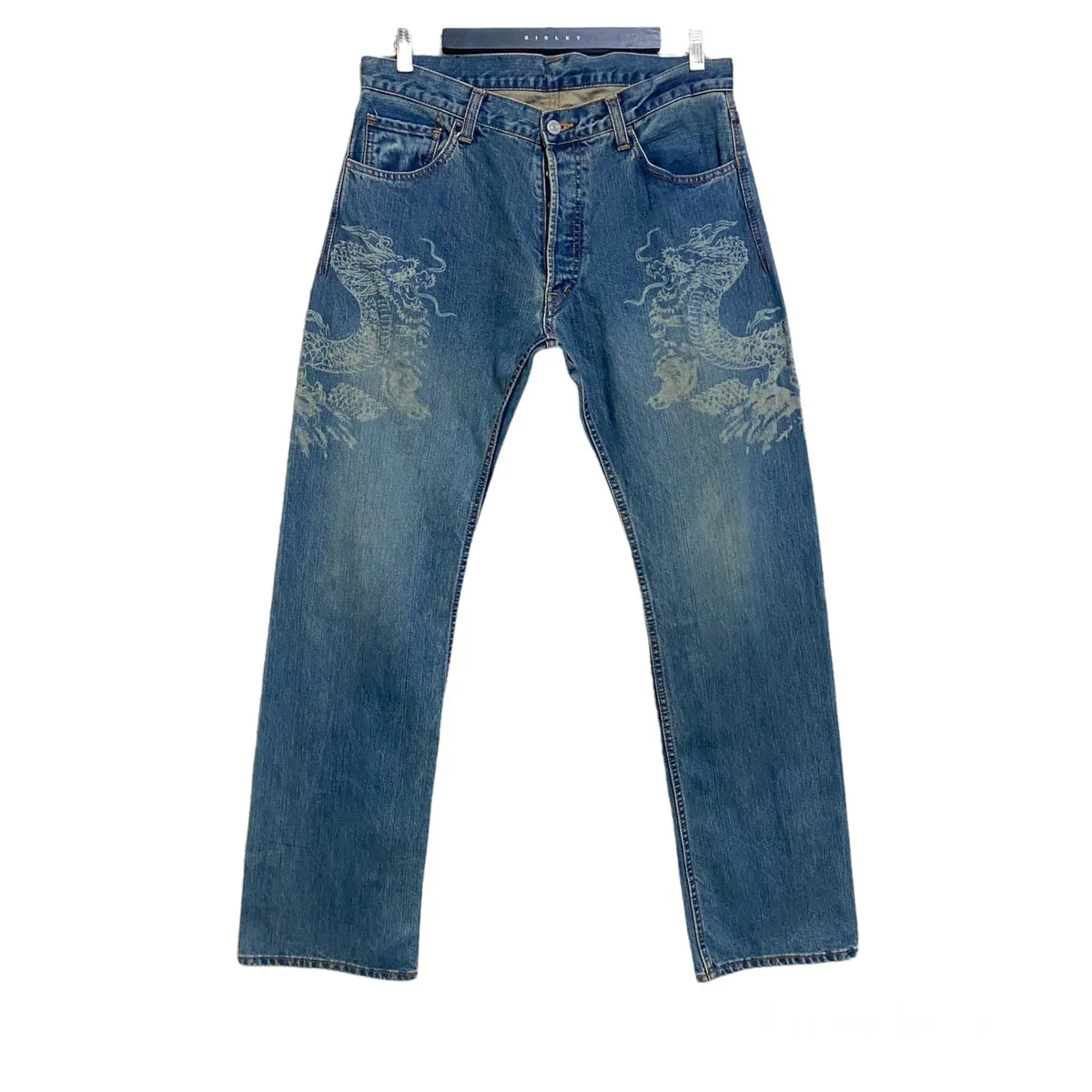Japanese ETERNAL Denim Jeans Dragon Printed