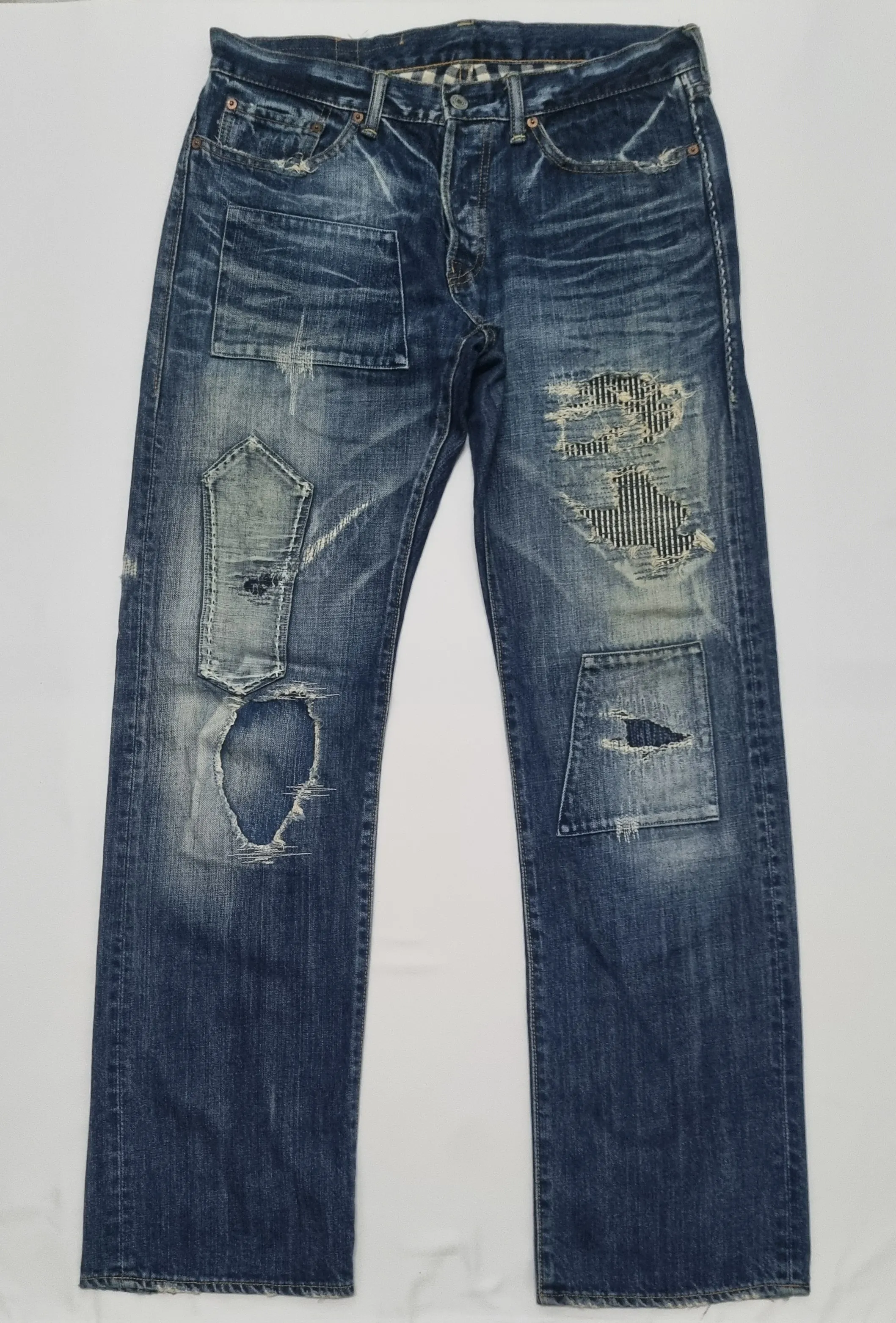 Eternal Jeans Distressed Shashiko Stitches Kapital Style