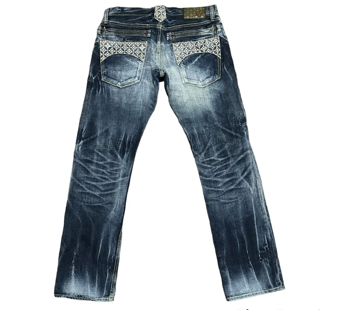 Rare💥 Eternal Stonewash Traditional Japan Motif Jeans