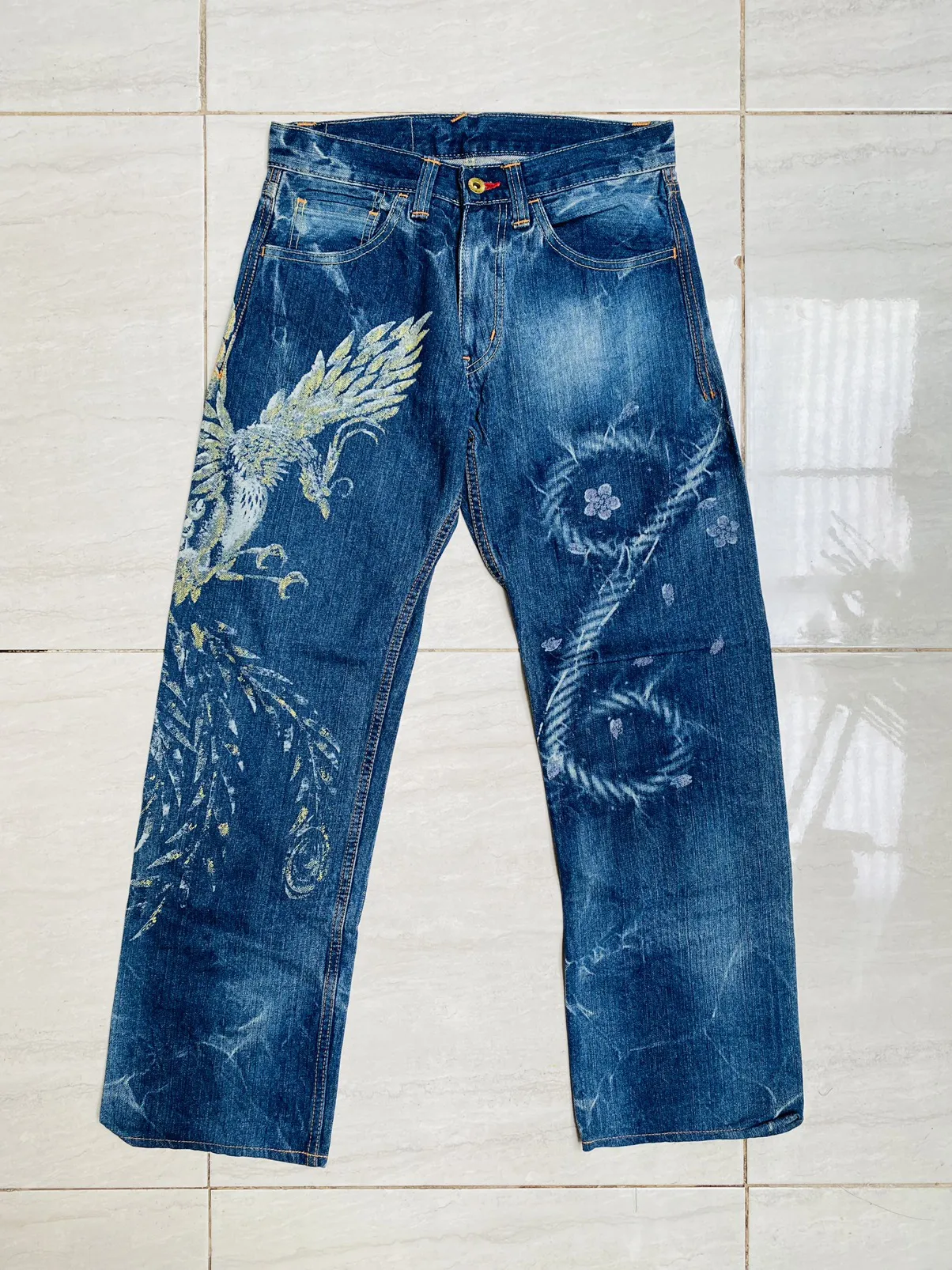 ETERNAL Broken Blue Sukajan Painted Denim