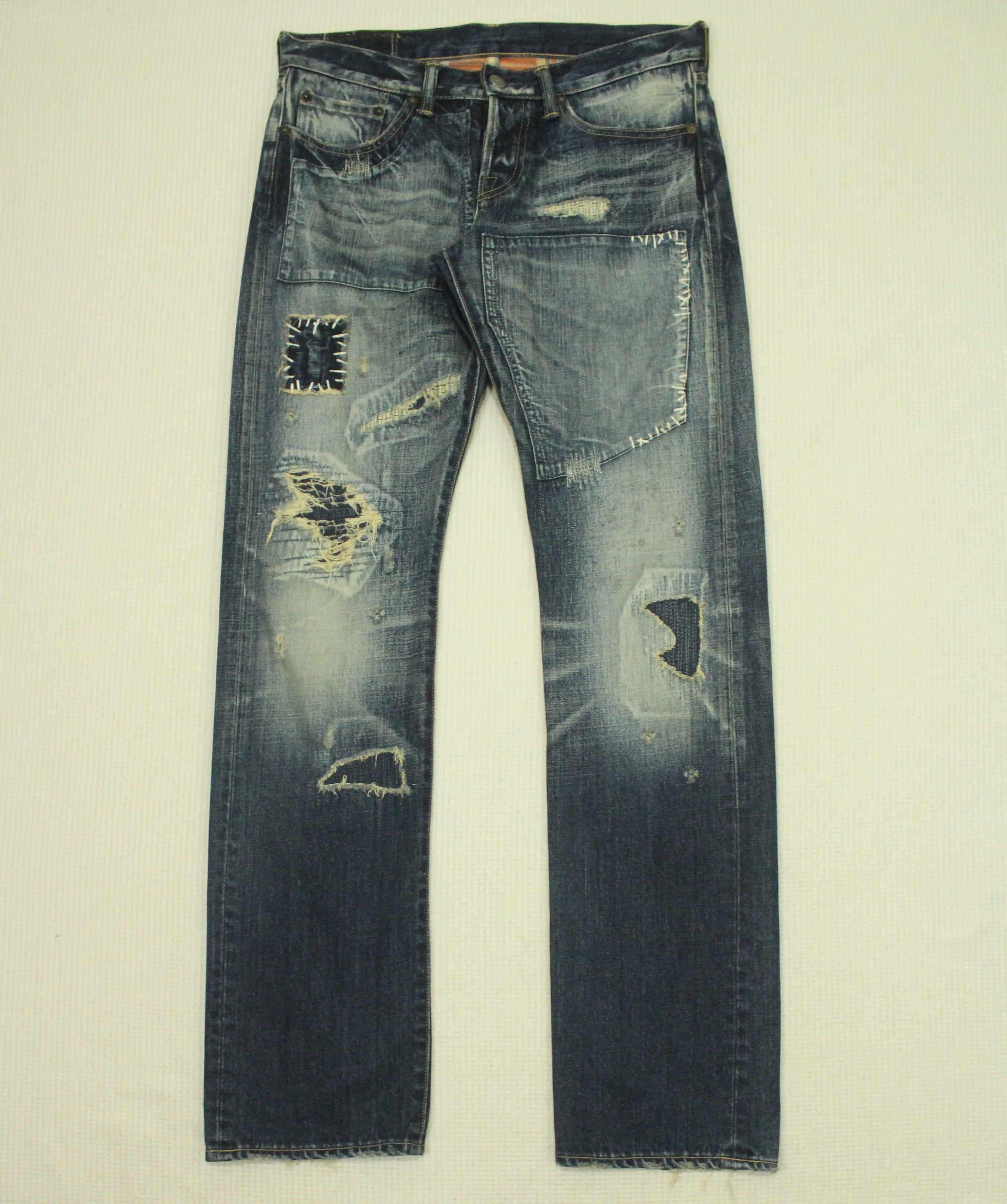 ETERNAL Denim SASHIKO BORO Patchwork Low Rise