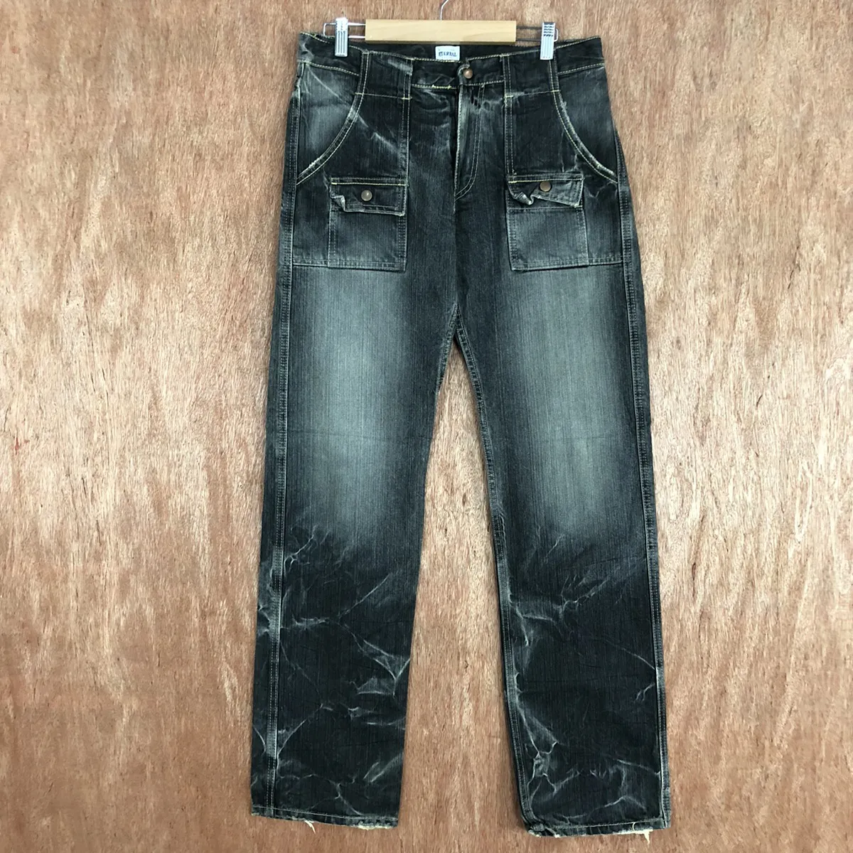Eternal Black faded Denim bush Jeans Pants #1930