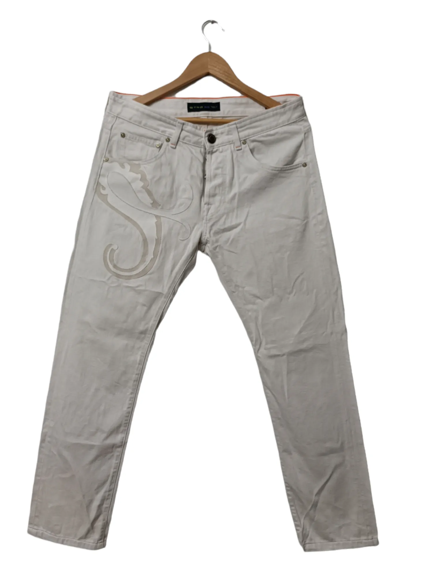 Etro Embroidered off white jeans
