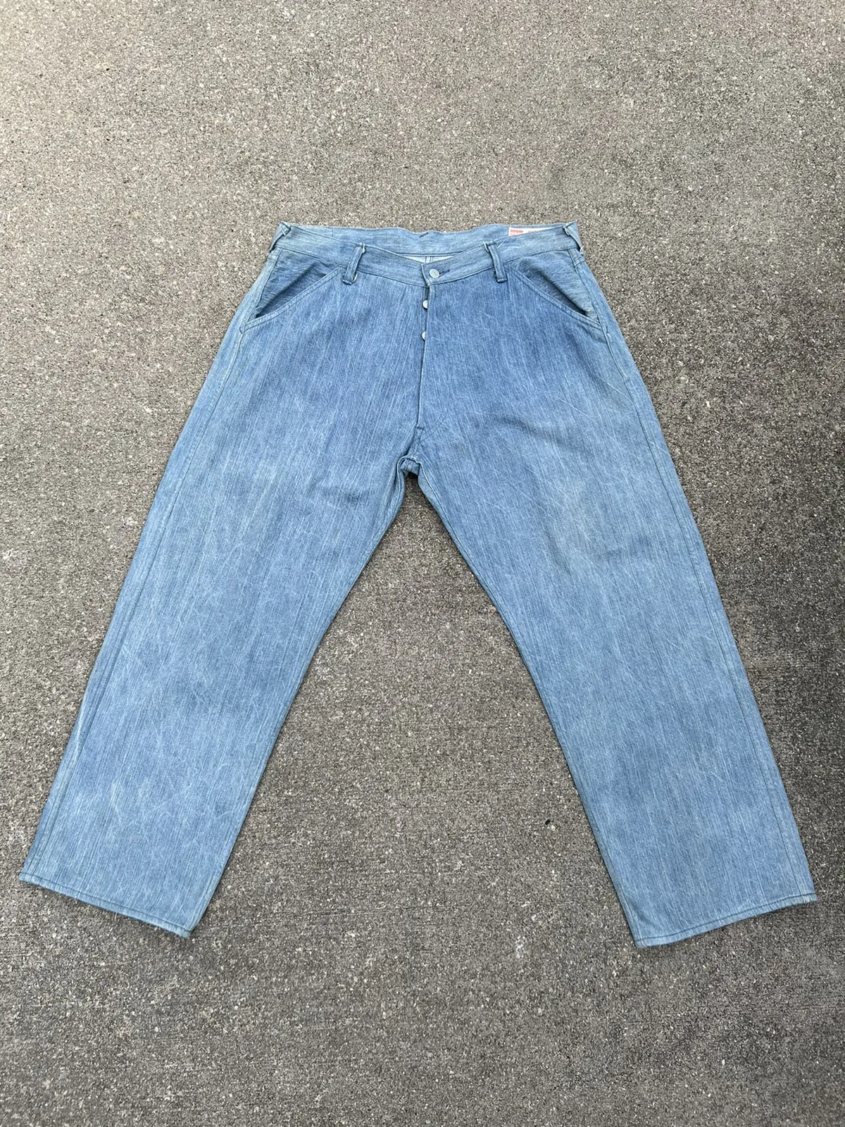 Vintage Evisu Yamane Japan Fade Light Blue Denim Baggy Jeans