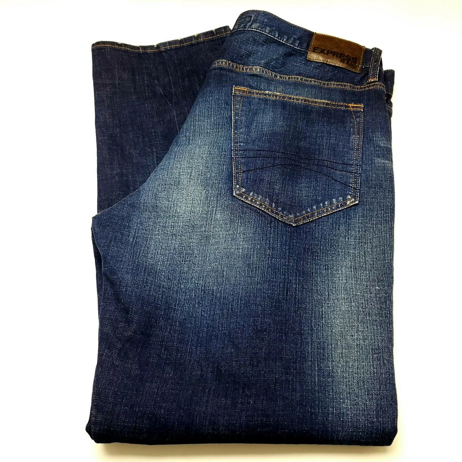 Express Loose Fit Blake Straight Leg Blue Jeans 38/32 Stone