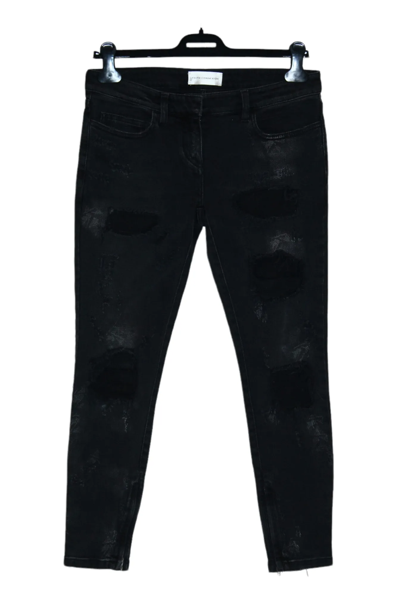 Faith Connexion Black Denim Destroyer Skinny Unisex Jeans