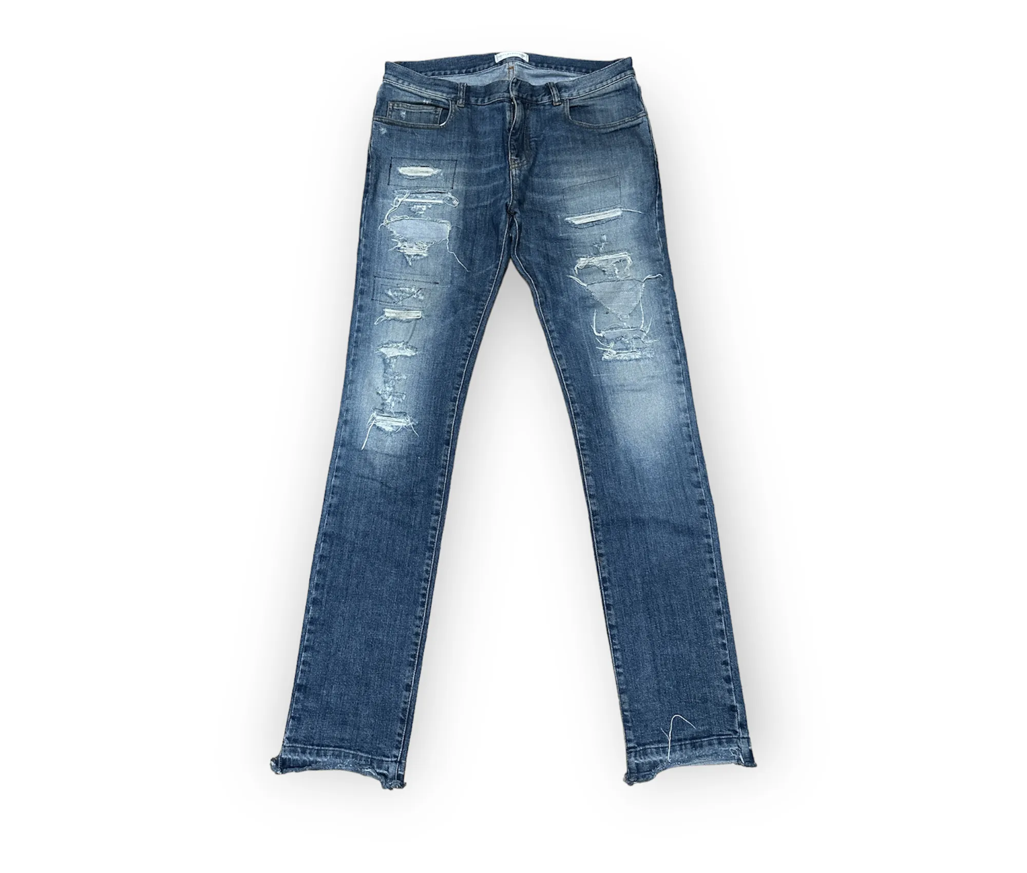 Slim Light Washed Distressed Denim