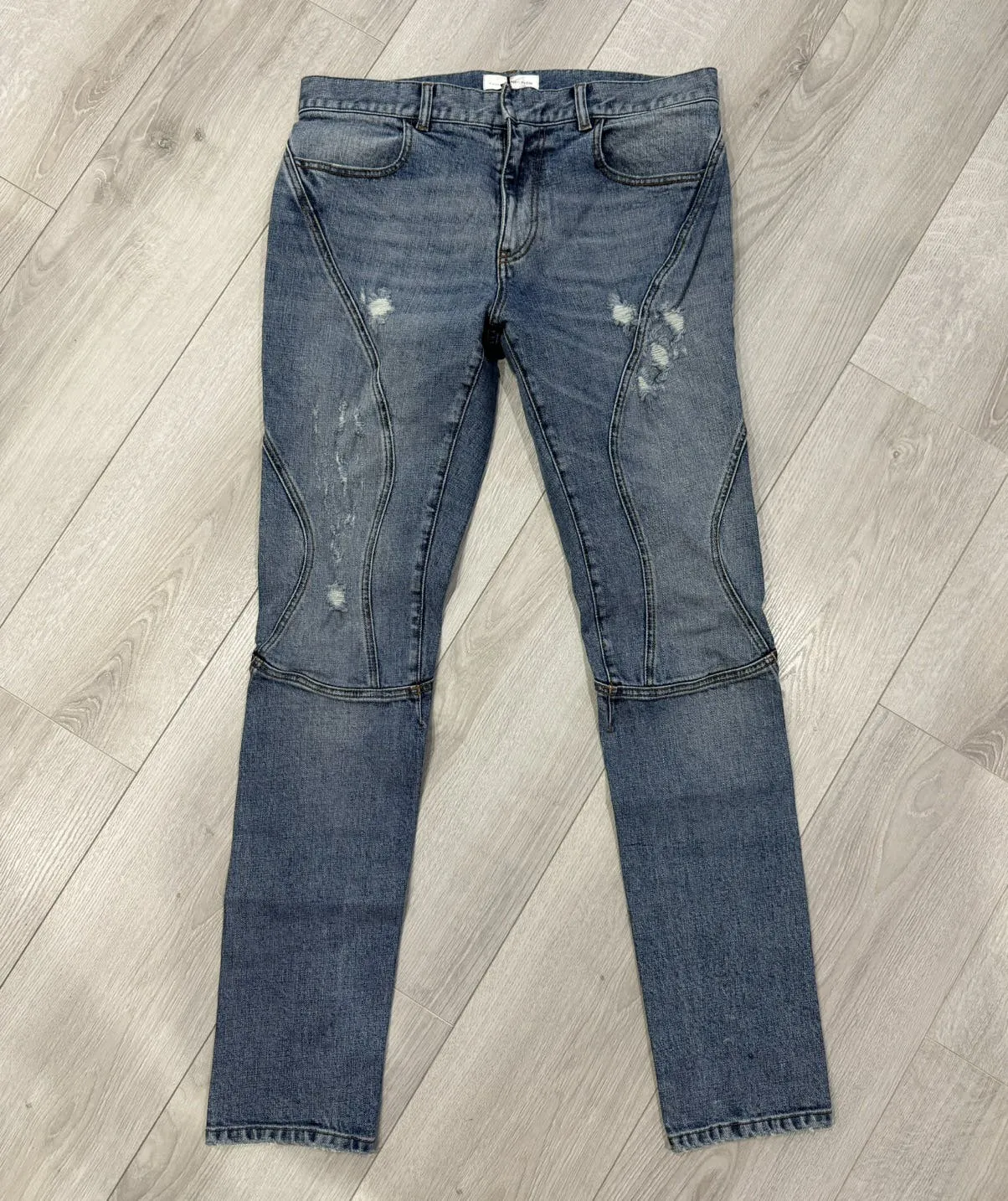 FAITH CONNEXION BIKER DISTRESSED JEANS BLUE