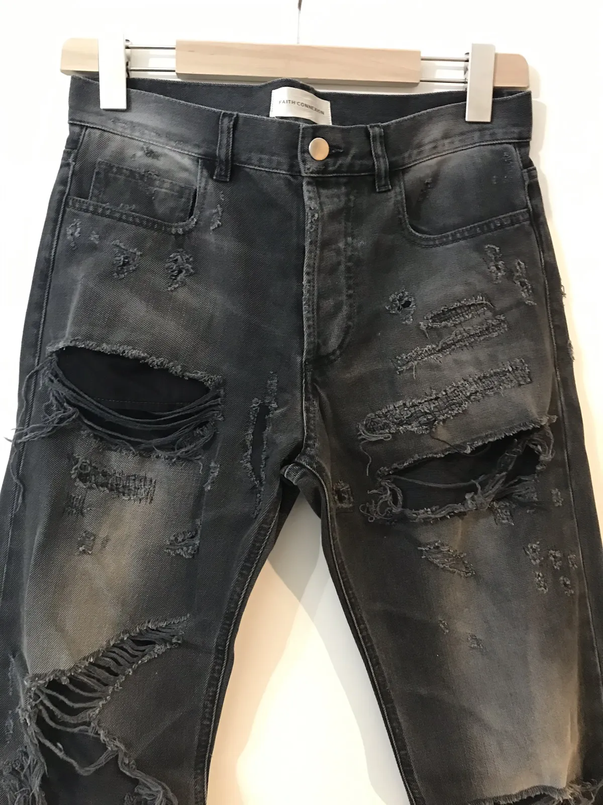 Faith connection destroyed grey jeans