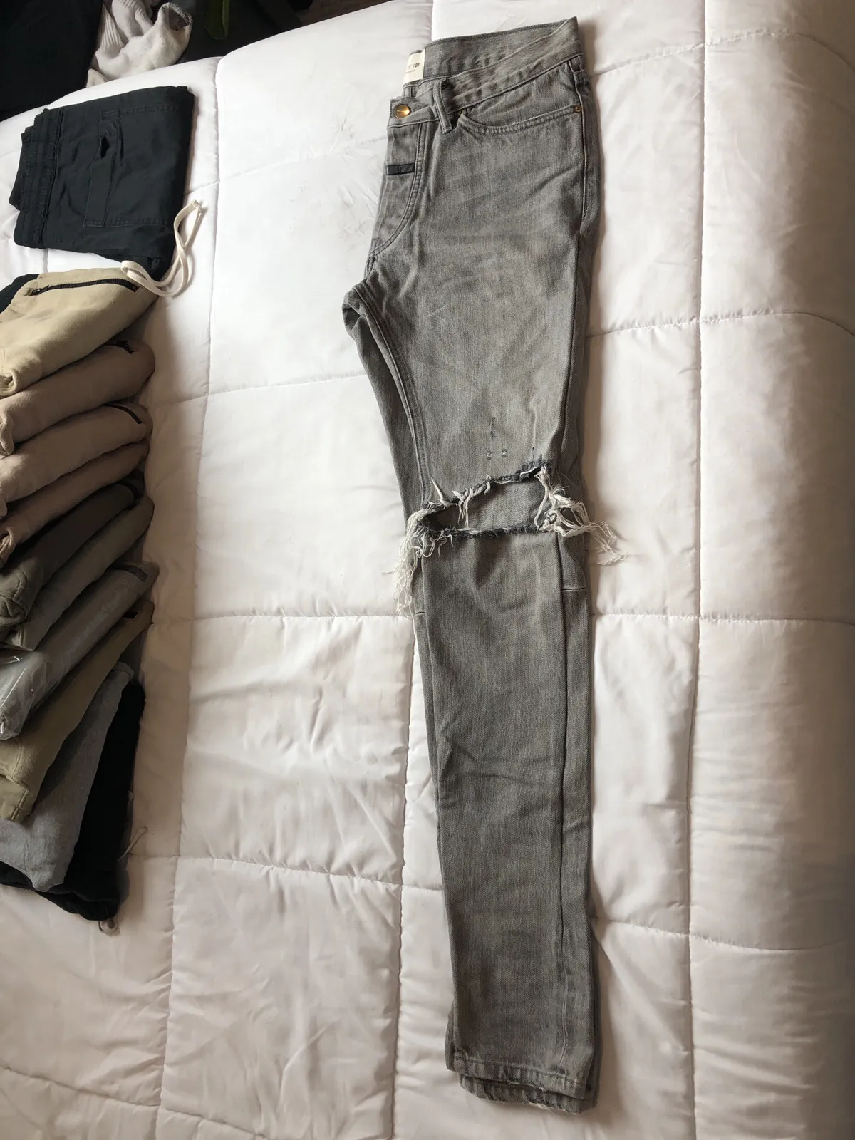 Fear of god jeans sixth collection zipper denim pants grey31