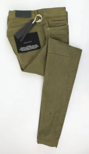 'Fifth Collection' Green Denim Slim Fit Jeans Size 44/28
