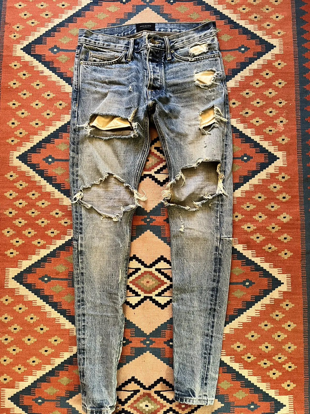Fear of god 5th collection distressed denim