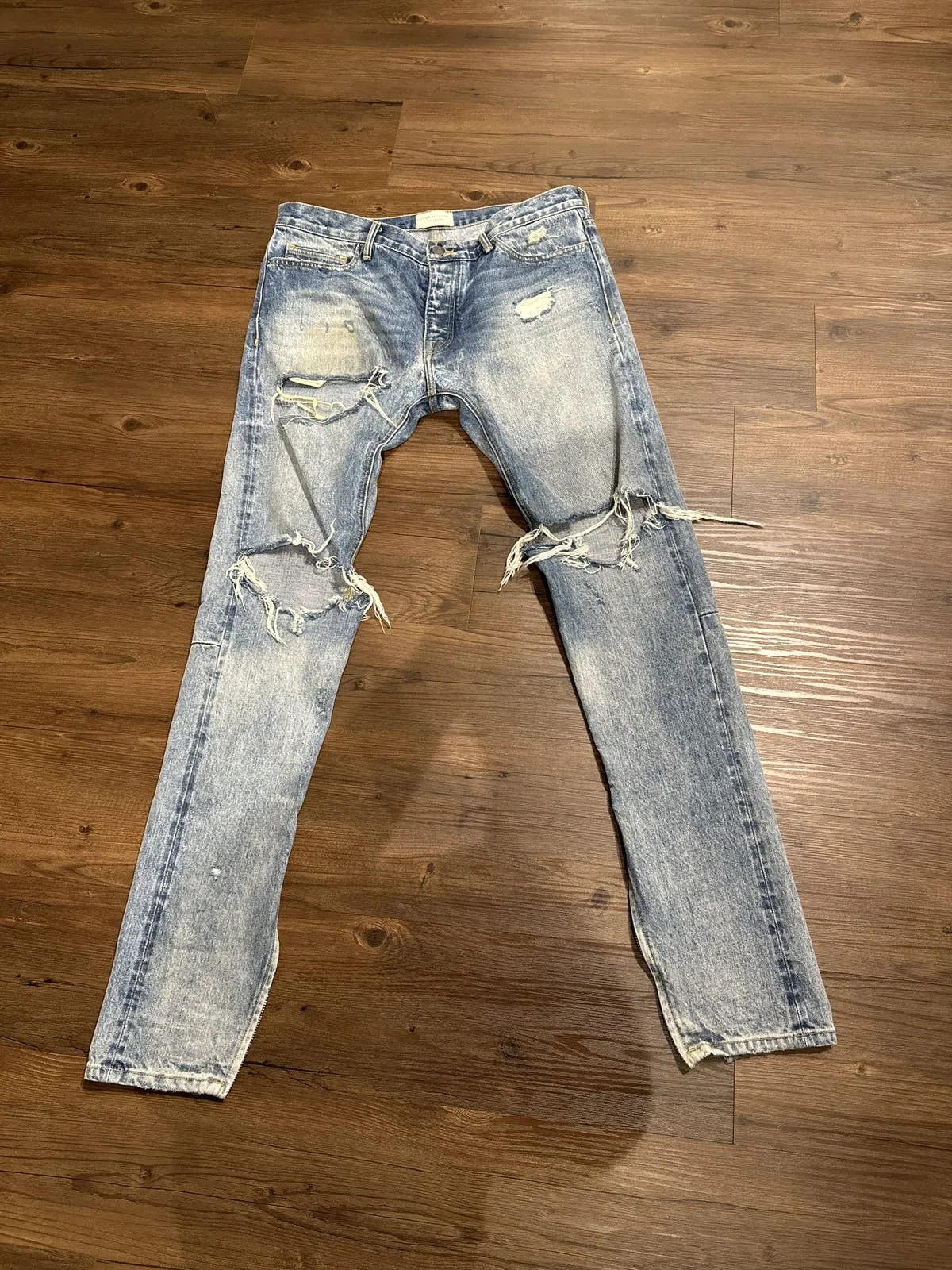 Fear of God fourth collection indigo destroyed denim