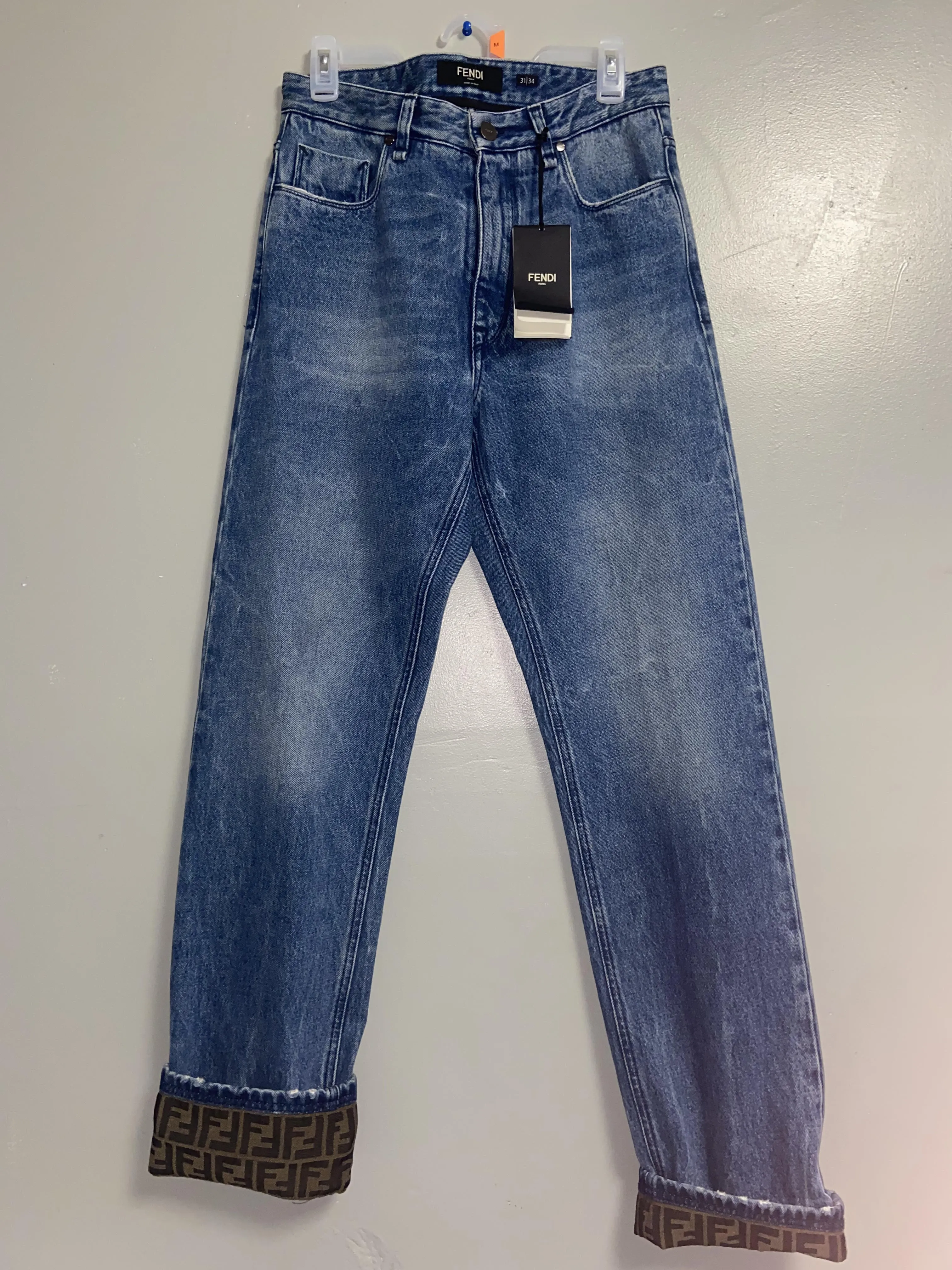 fendi denim regular high waist