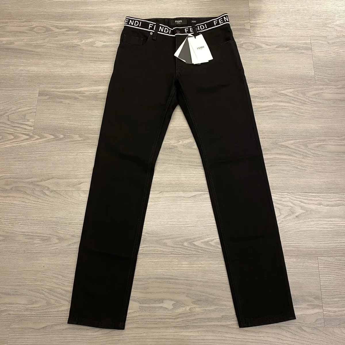 Fendi logo denim jeans cargo pants slim skinny