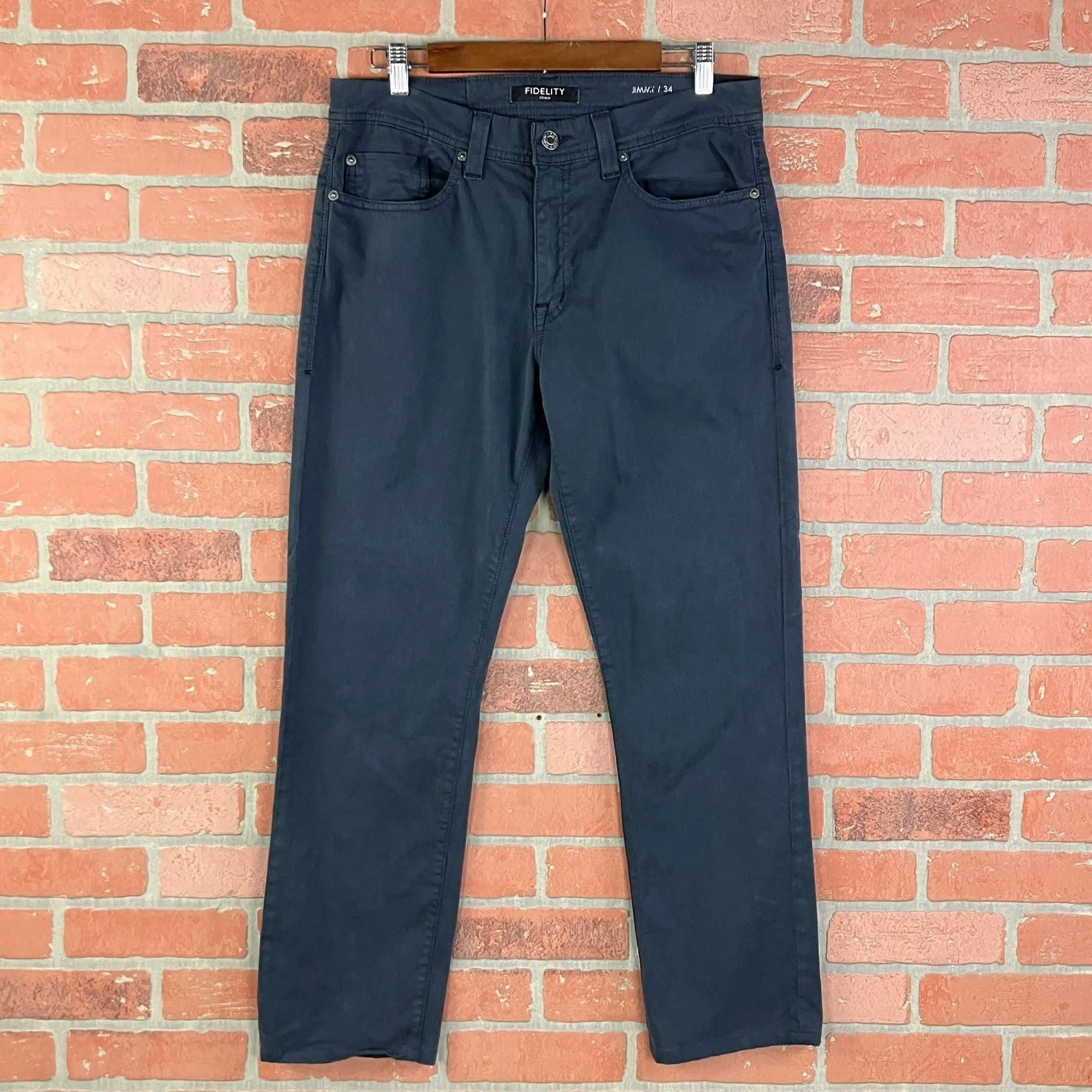 Fidelity Denim Jimmy Havana Blue Slim Straight Twill Pant 34