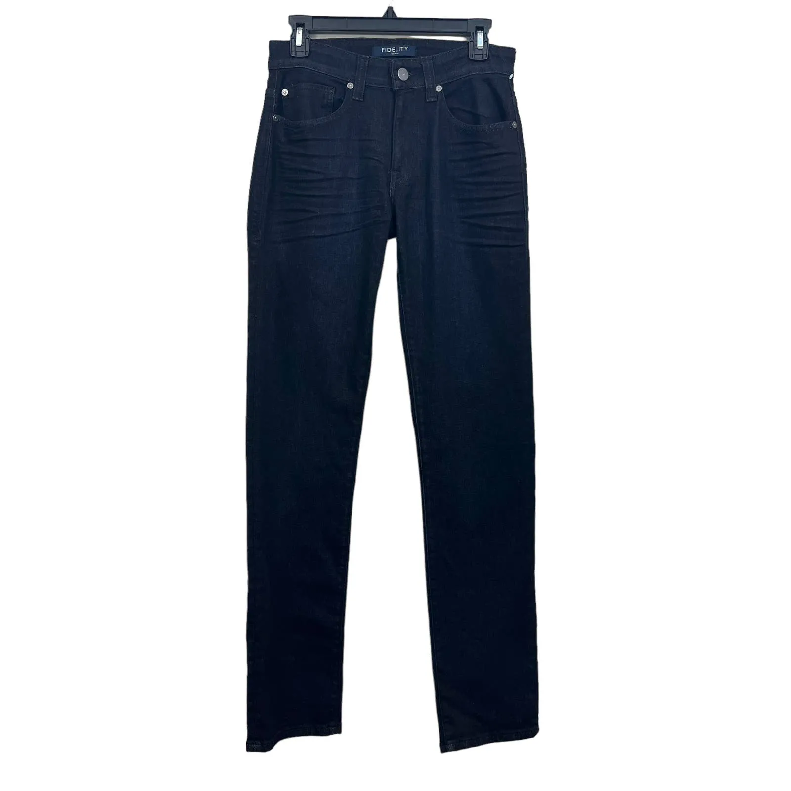 Fidelity Jeans Jimmy Slim Straight Mid Rise Black Flagstone