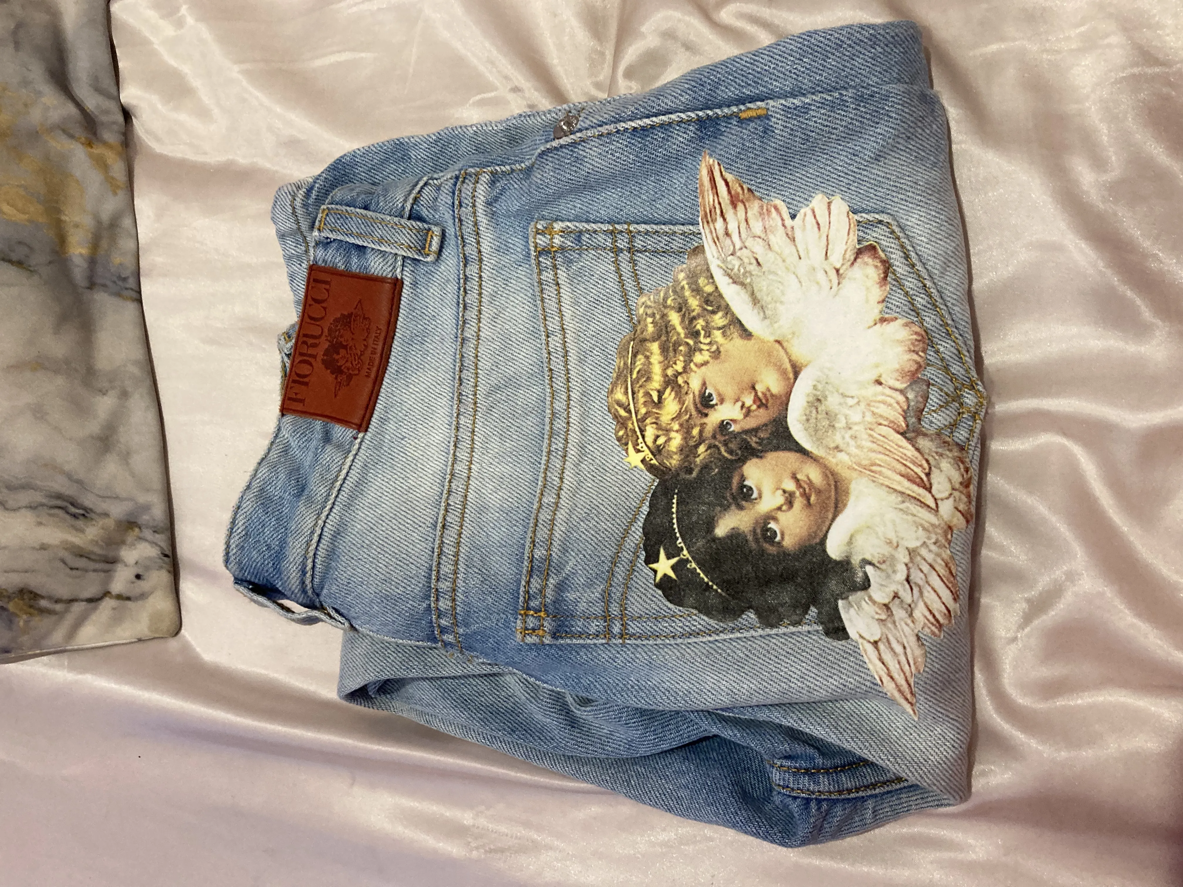 Fiorucci Angels Tara Tapered Jeans Blue 24 Waist NWOT