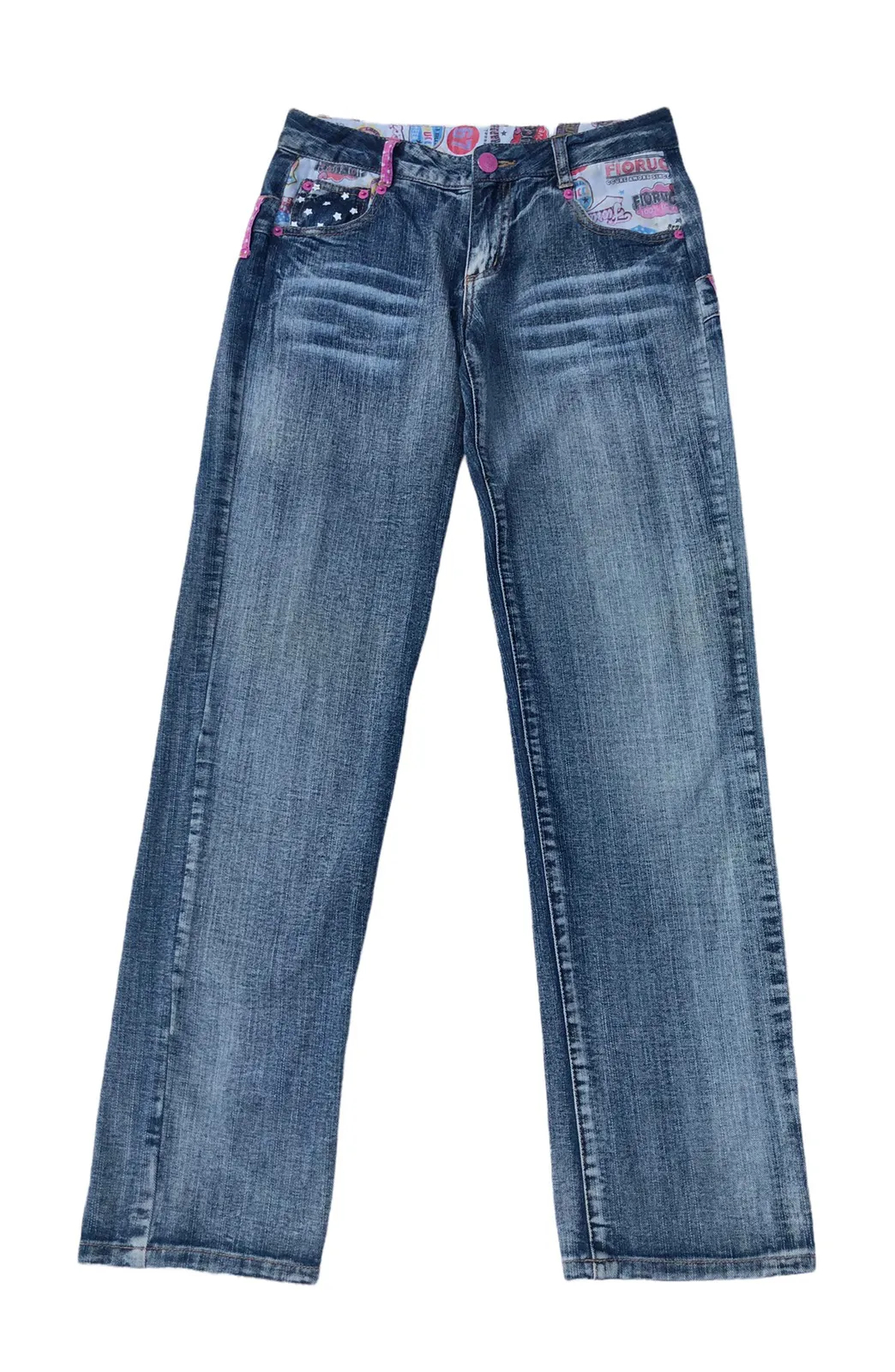 🔥Japanese Fiorucci Daicock Multicolor Double Waist Jeans🔥