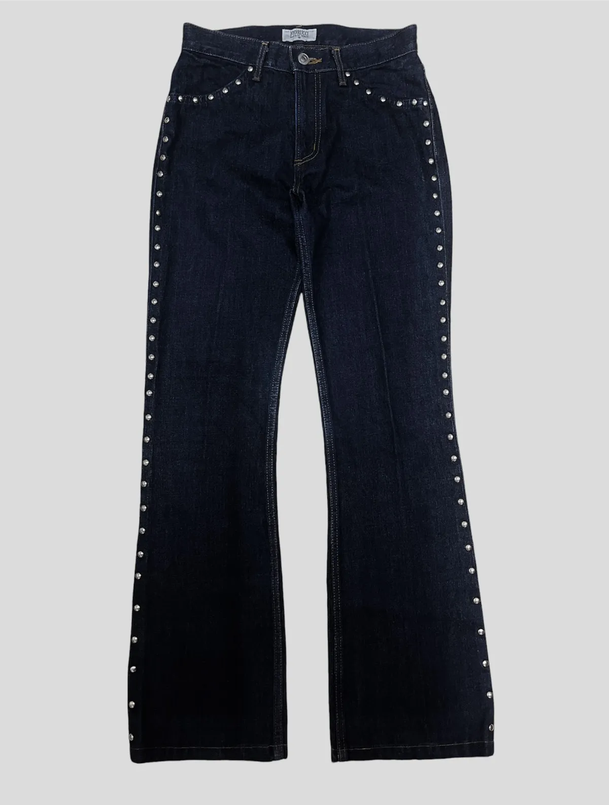 VINTAGE DESIGNER FIORUCCI 1990S FLARE STUDDED DENIM