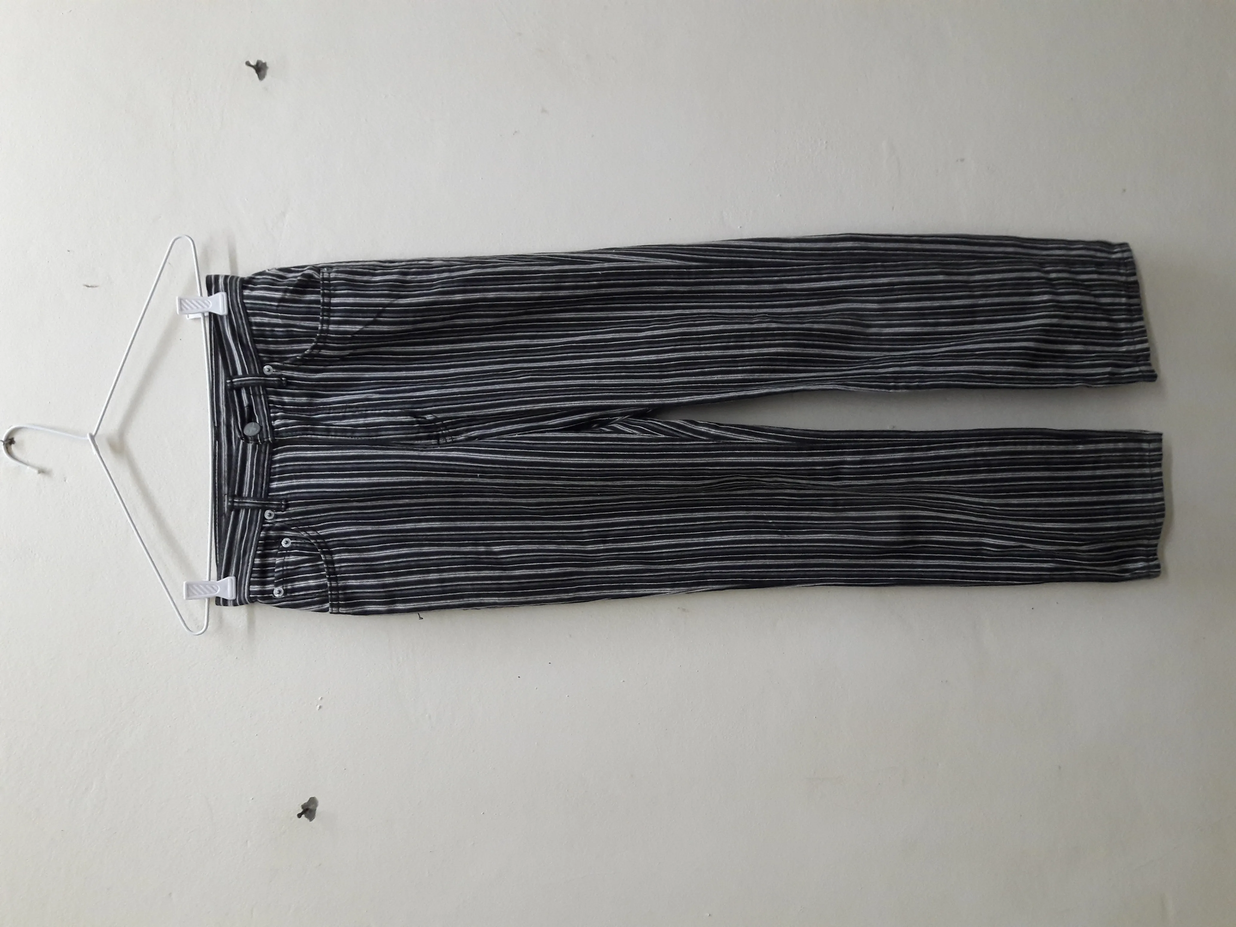 Vintage Fiorucci Safety Jeans Italy striped Classic Pants trouser Stripes