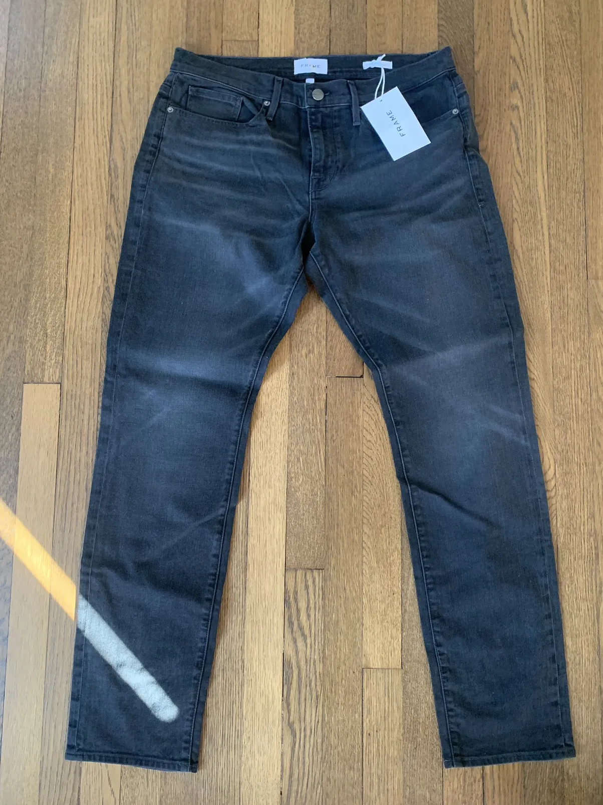 Frame L'Homme Vaporize Distressed Skim Jeans In Vaporize