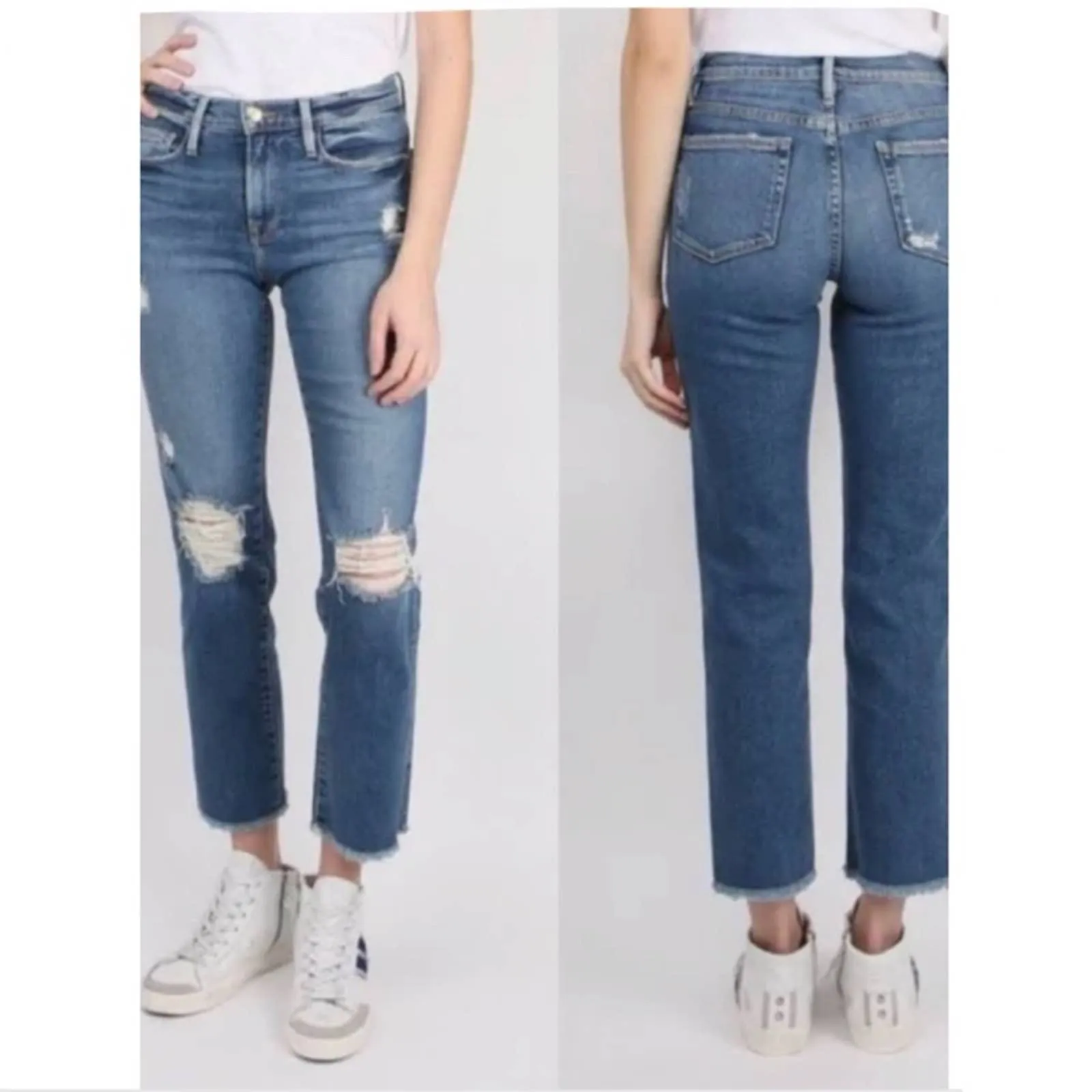 FRAME LE NOUVEAU STRAIGHT LEG MID RISE JEANS WOMENS SIZE 27