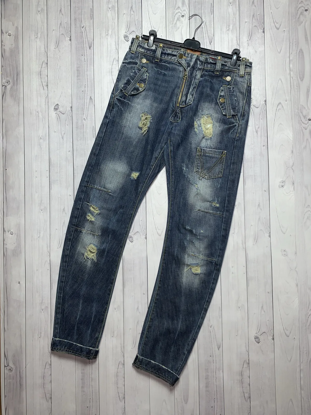 Vintage Frankie Morello jeans multi pocket distressed rare