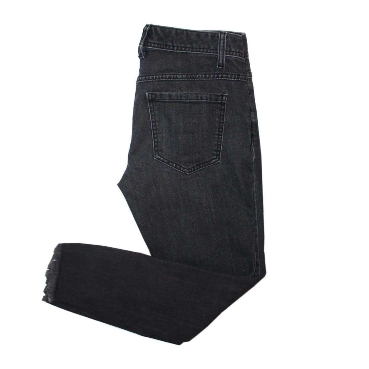 Free People Black Skinny Jeans with Distressed Knees