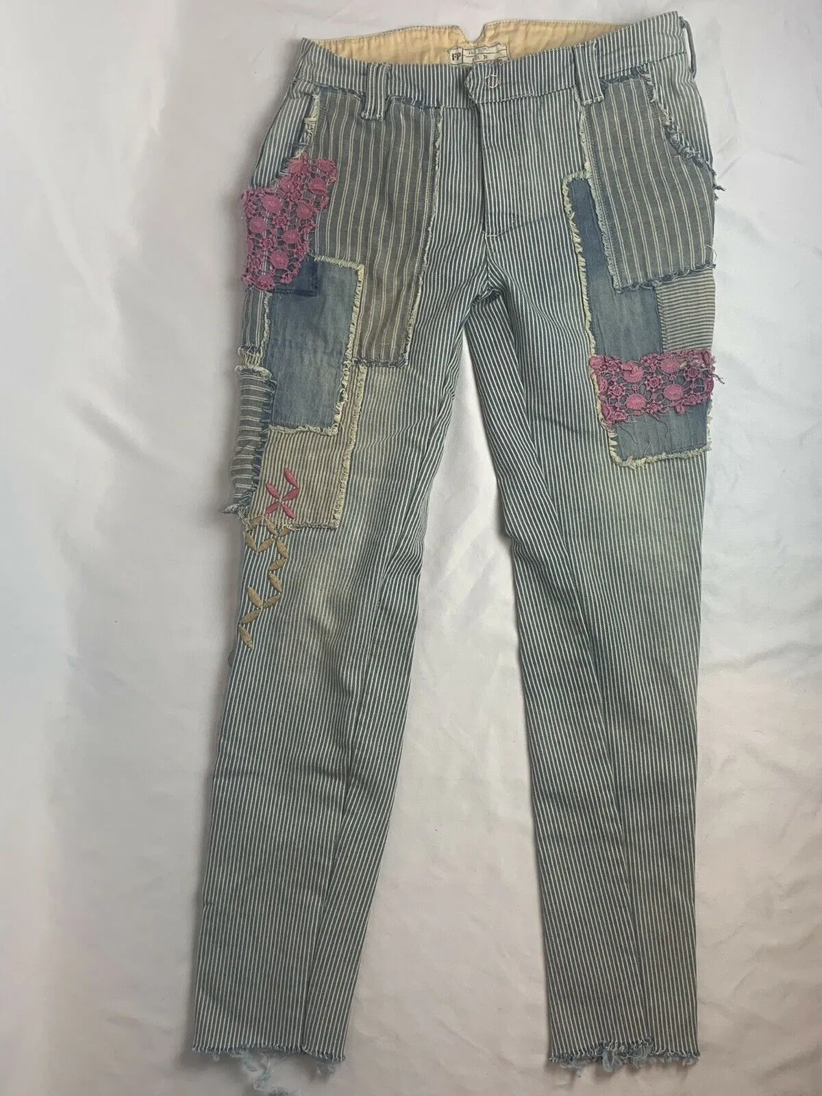 Free People Patch Railroad Women’s Jeans Size 30
