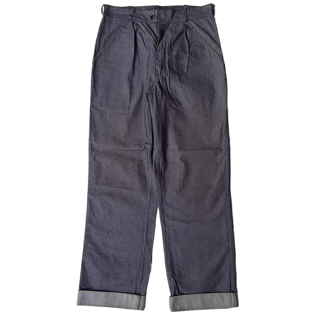 French Navy Denim Trousers