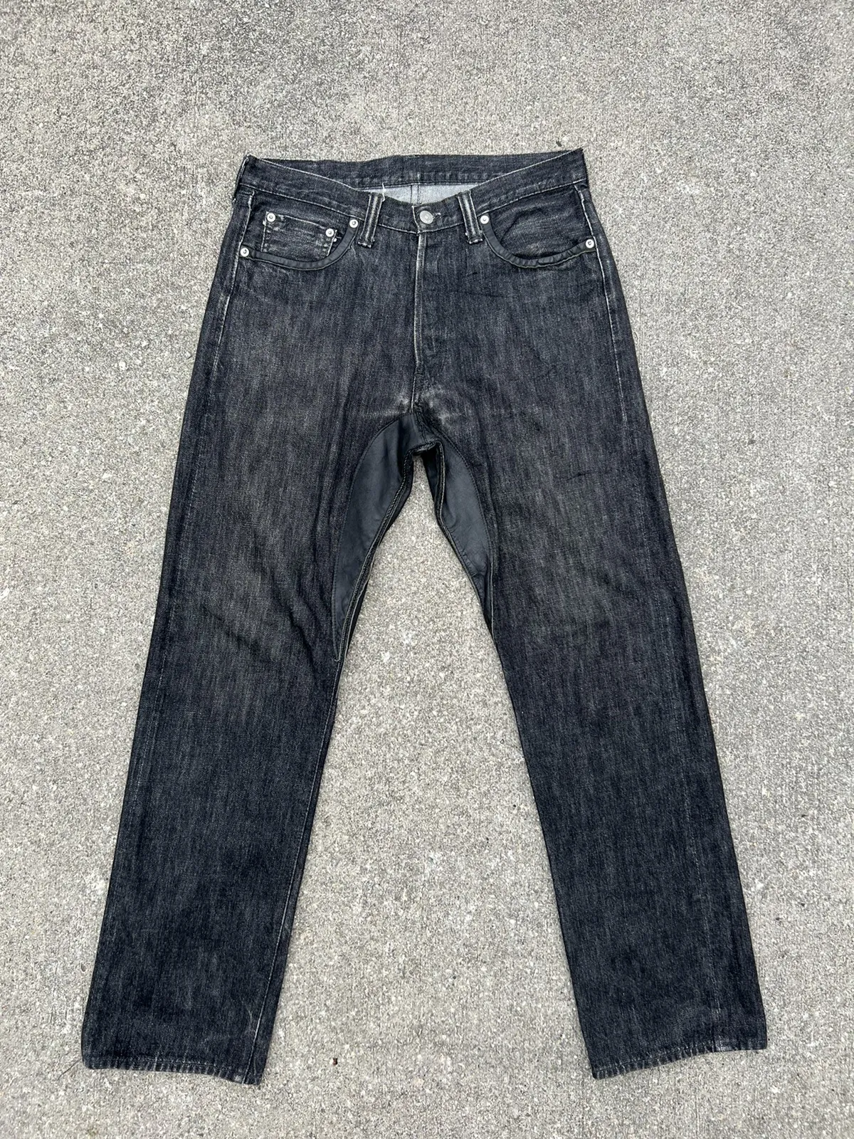 Vintage 90s Full Count Japan Hybrid Leather Selvedge Jeans
