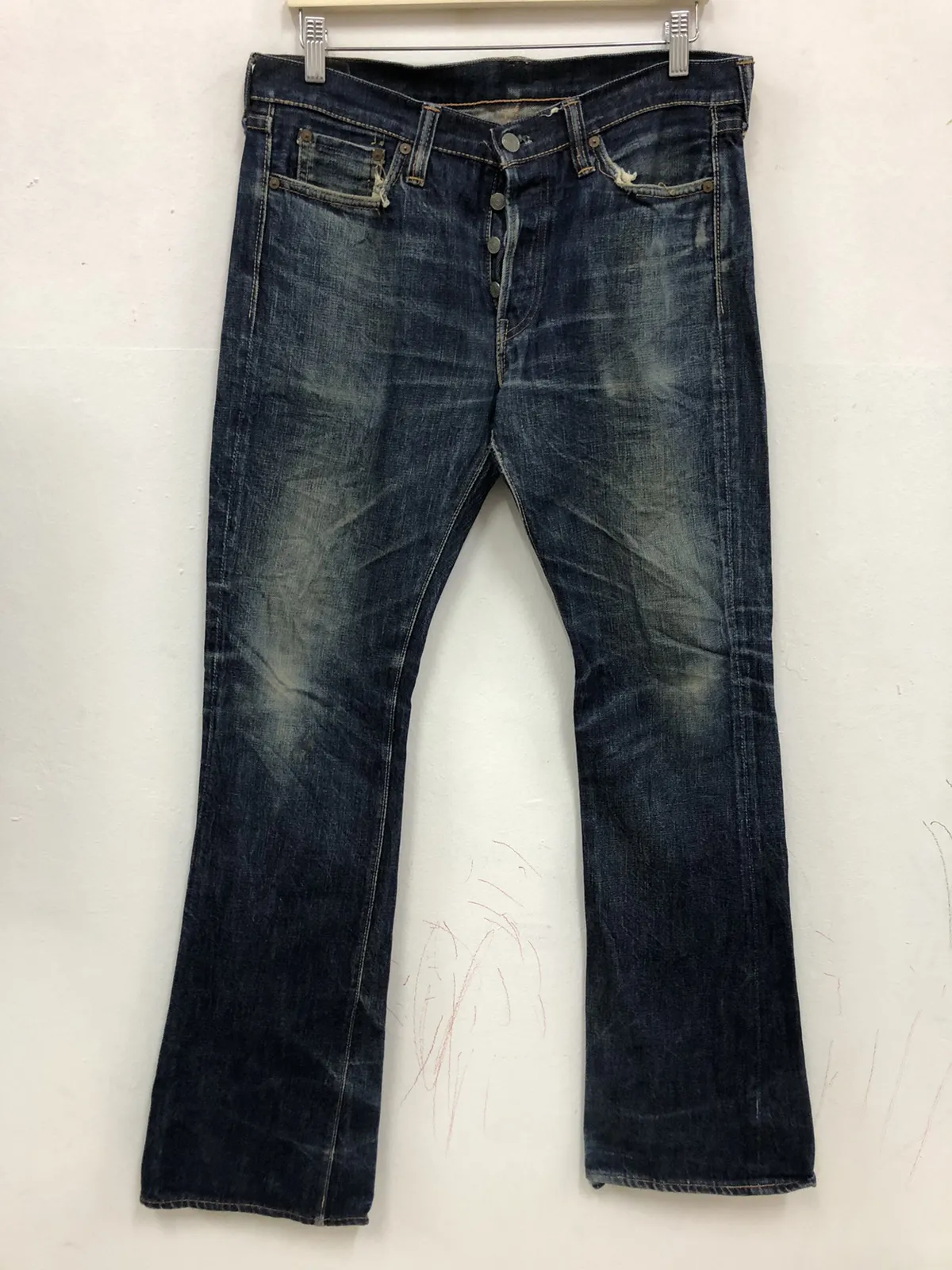 FULLCOUNT DISTRESS FLARE DENIM