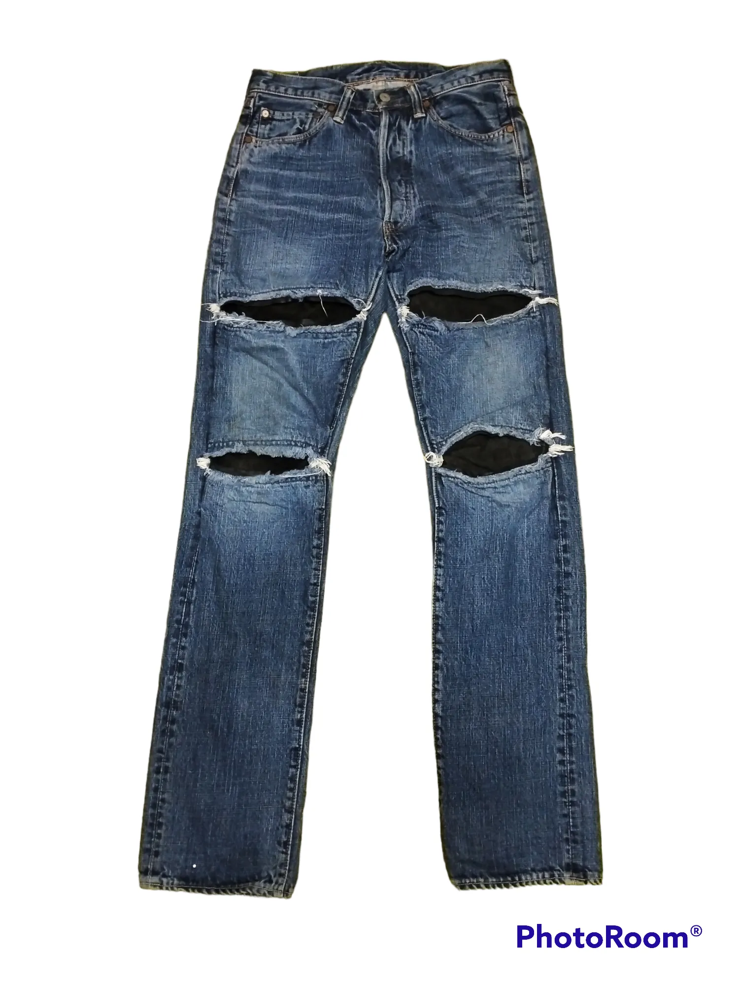 Full count distress Leather patches Jean
