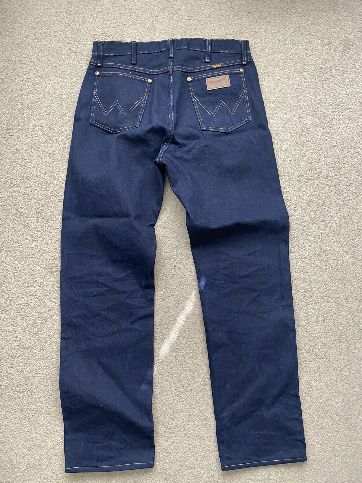 34x34 wrangler straight fit denim jeans