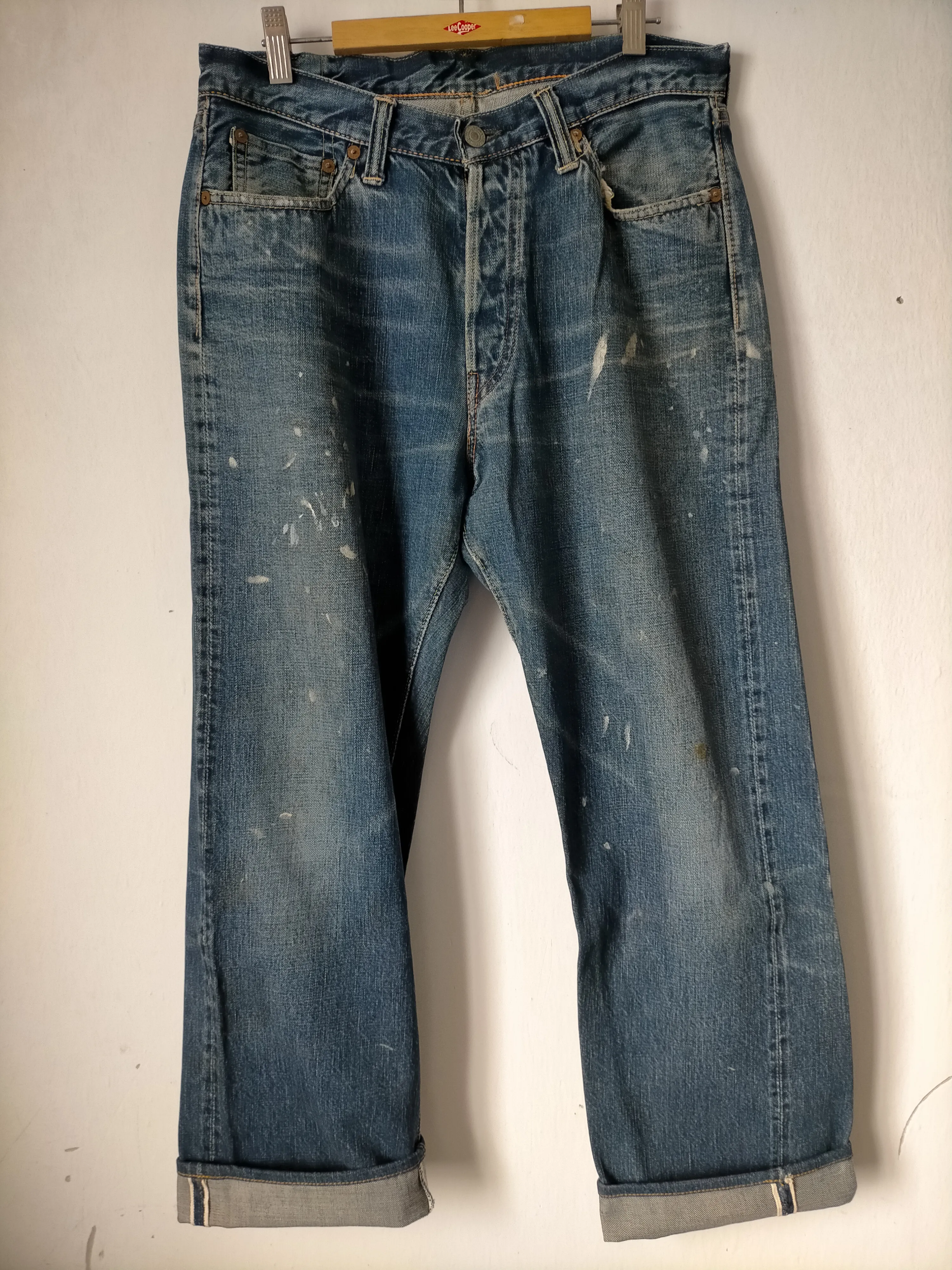 Full count & co denim selvedge painted