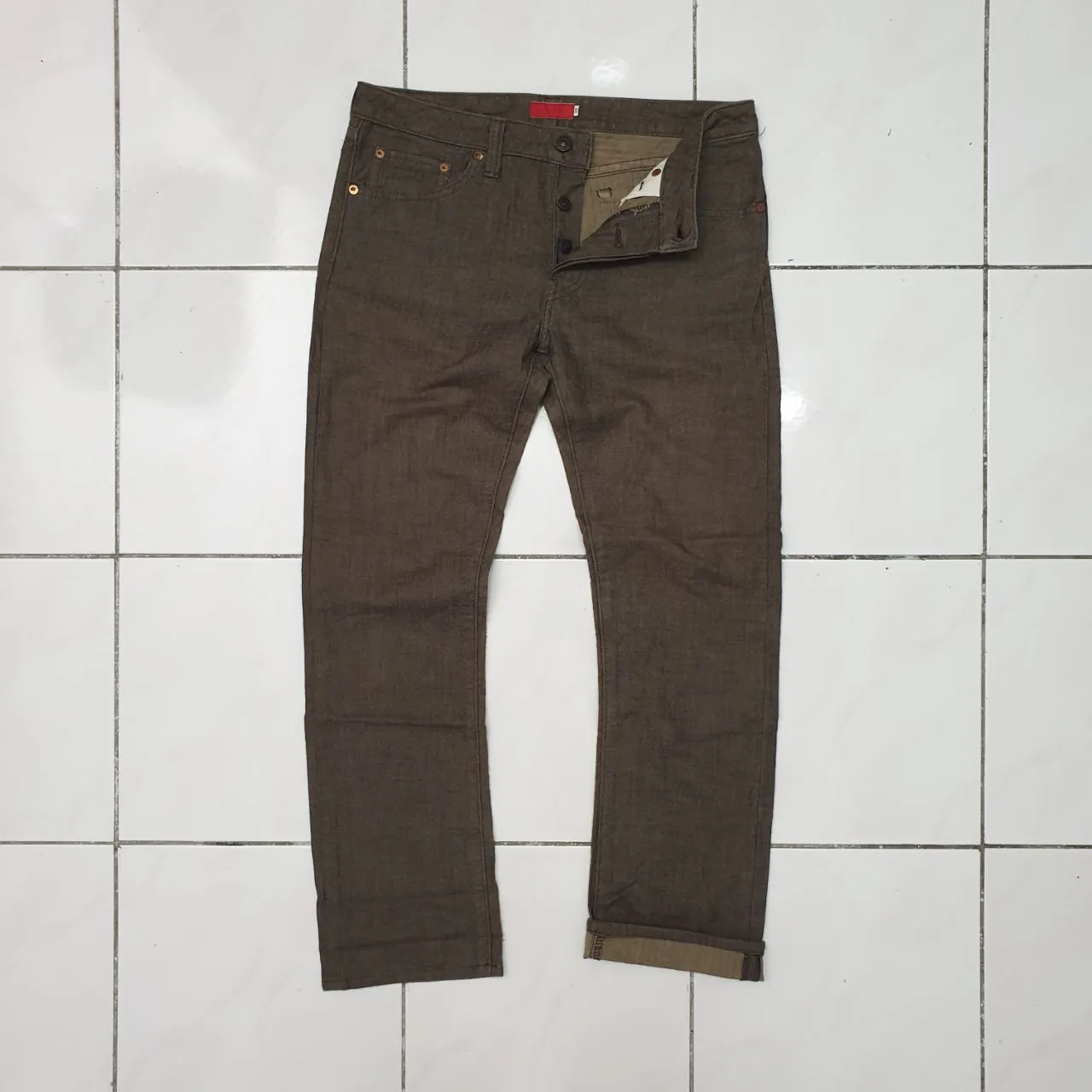 Fullcount Herringbone Tweed Buttonfly Jeans