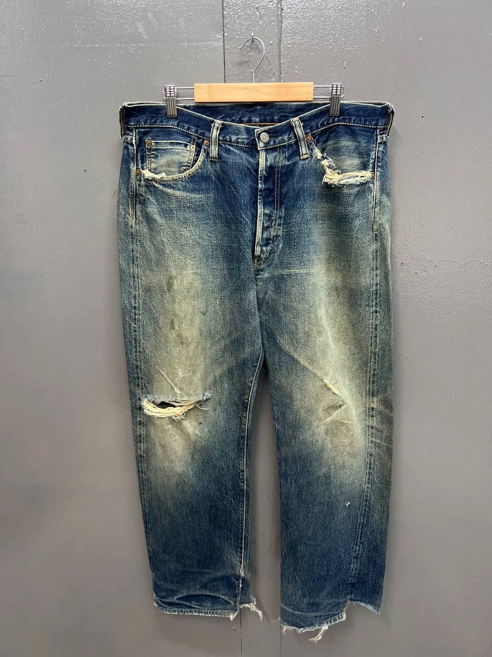 VINTAGE FULLCOUNT SELVEDGE DISTRESS JEANS