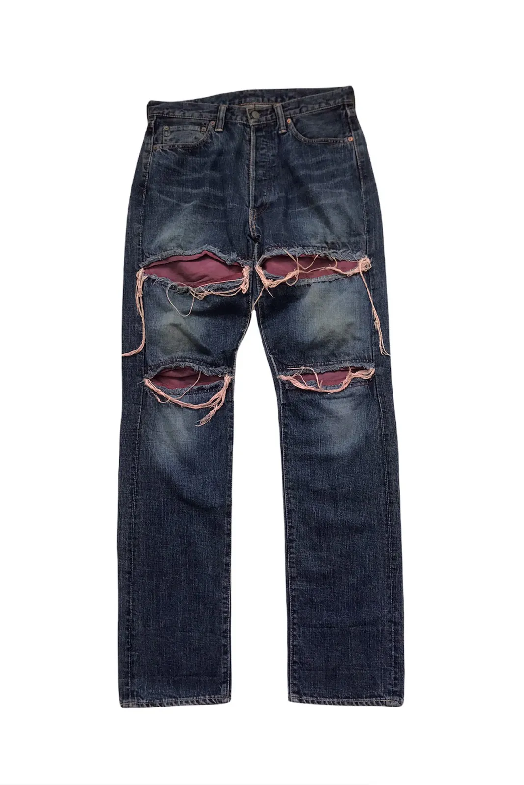 Full Count Patchwork Leather Jeans