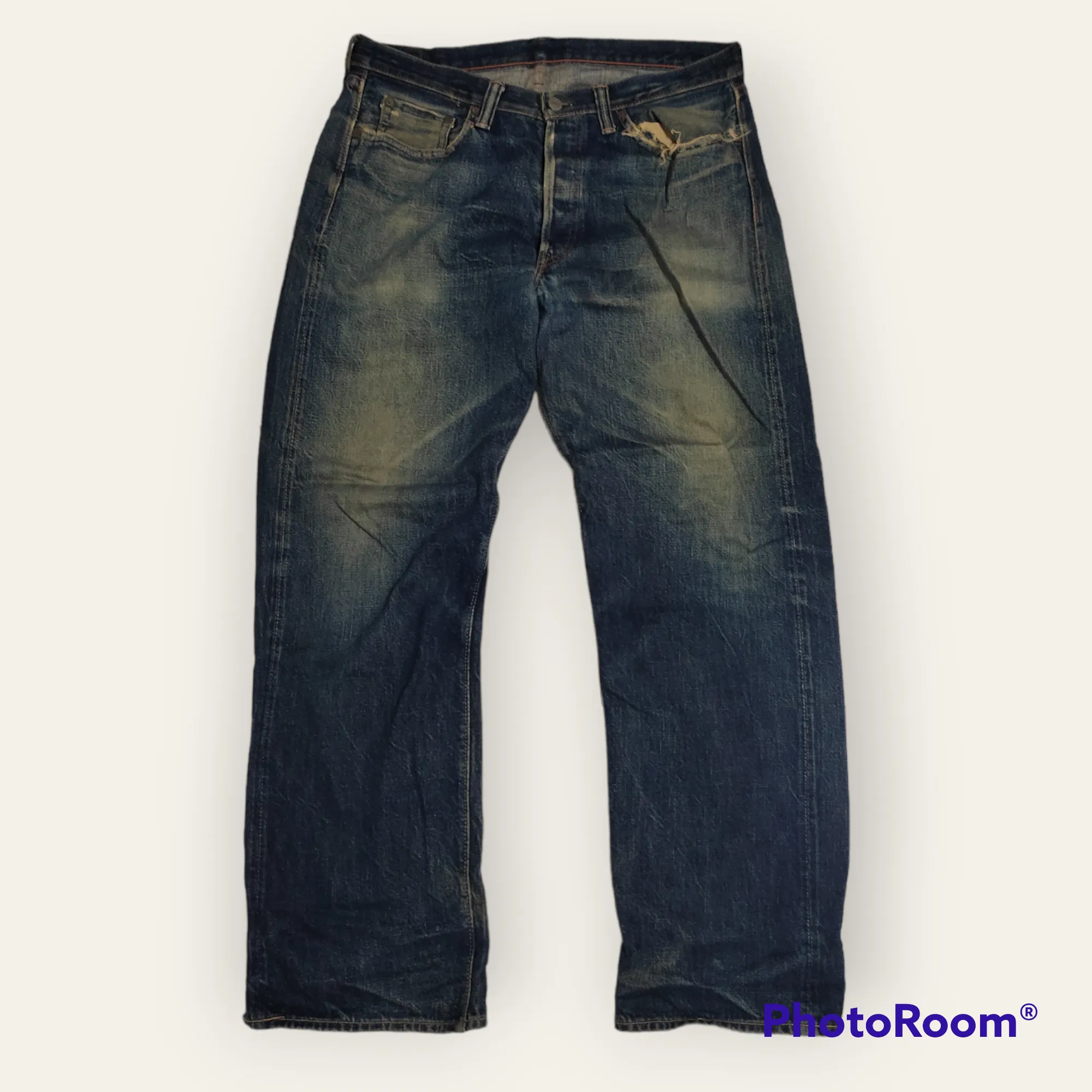 Vintage distressed full count selvedge jeans