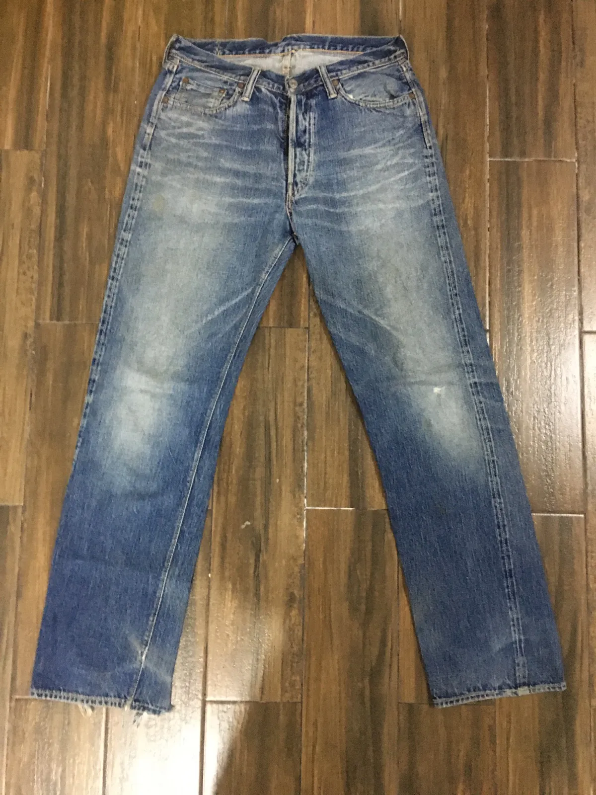 THRASHED Full Count Distressed Selvedge Jeans