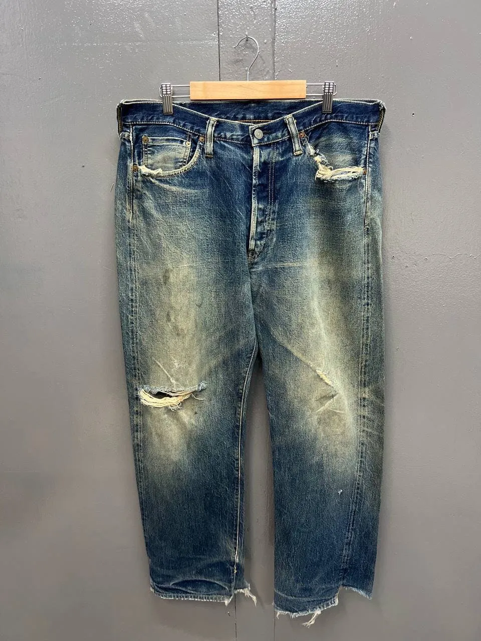 VINTAGE FULLCOUNT SELVEDGE DISTRESS JEANS