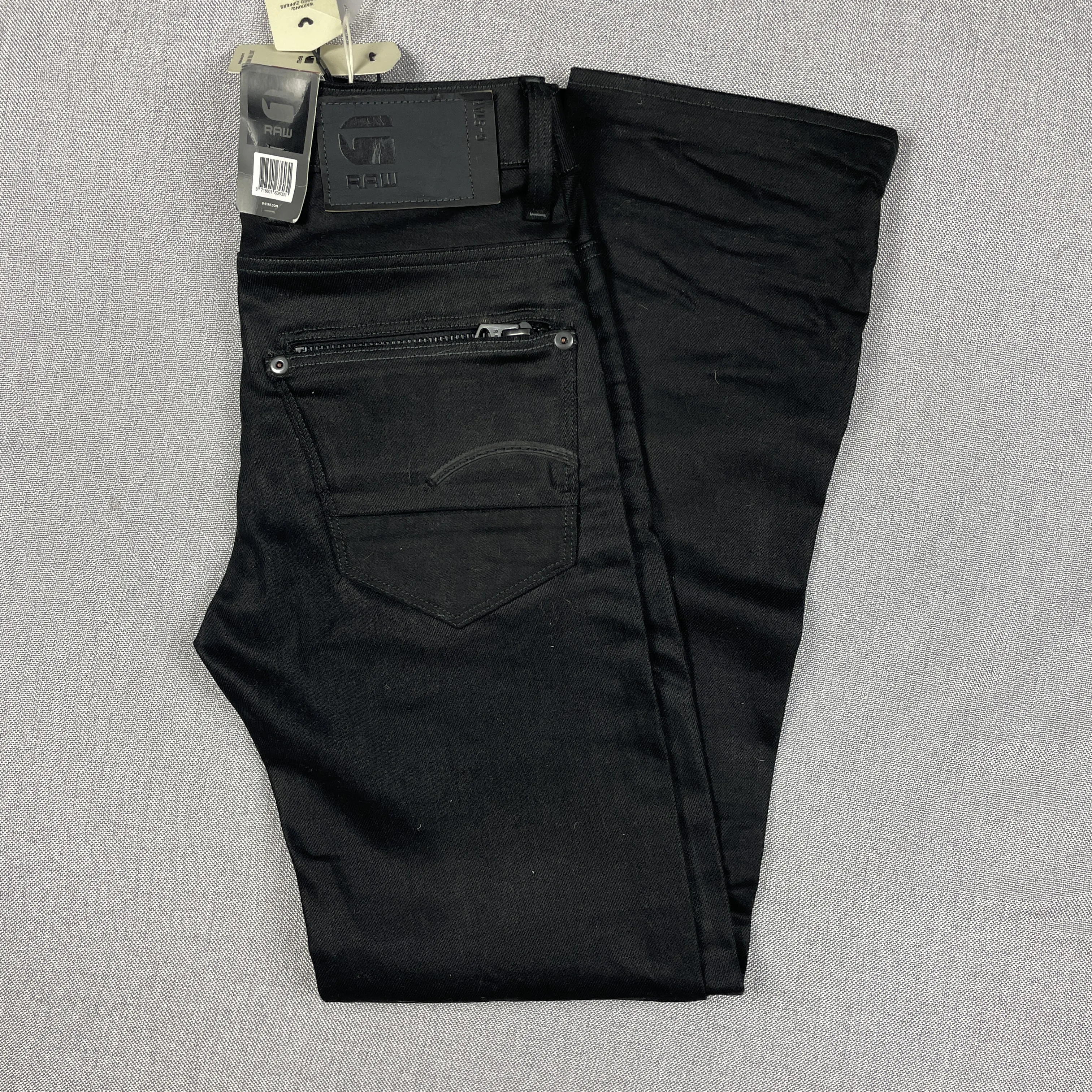 G-Star 26x32 Straight NWT Black Denim Selvedge Jeans