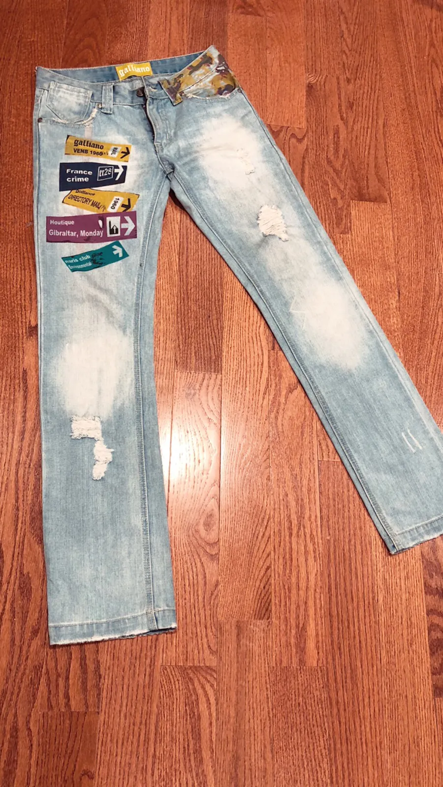 Galliano Street Print Denim