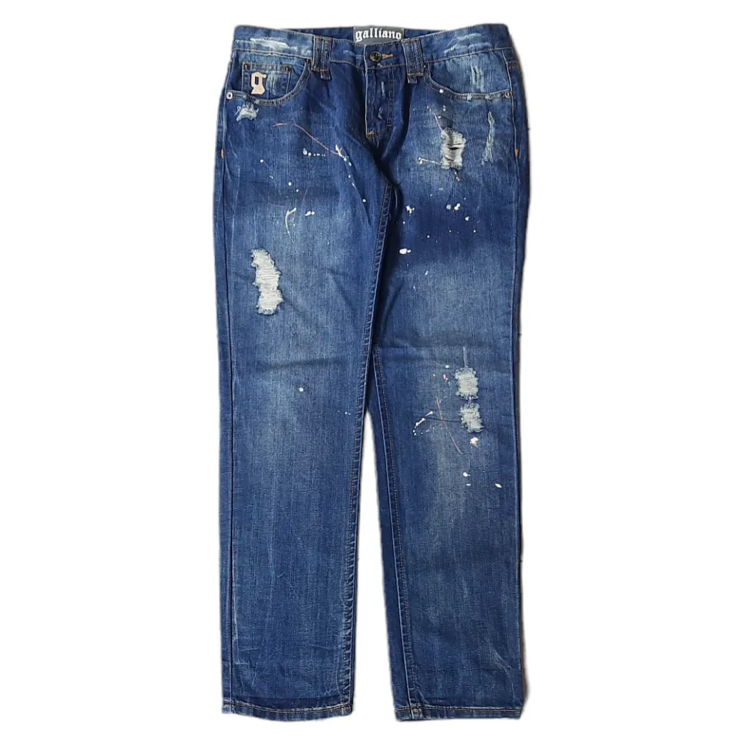 John Galliano Splatter Distressed Jeans