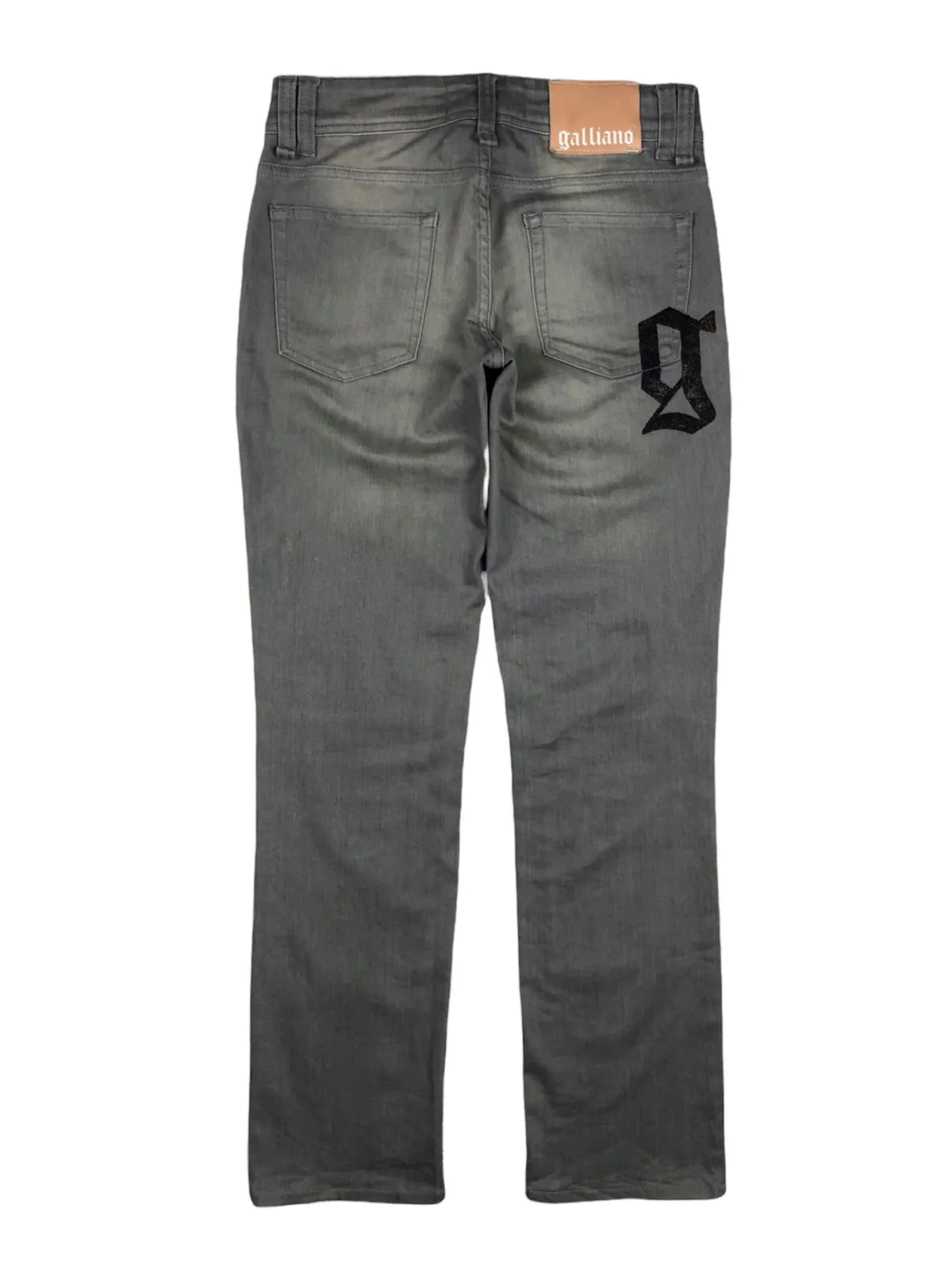 Galliano ‘g” Logo Slim Straight Denim